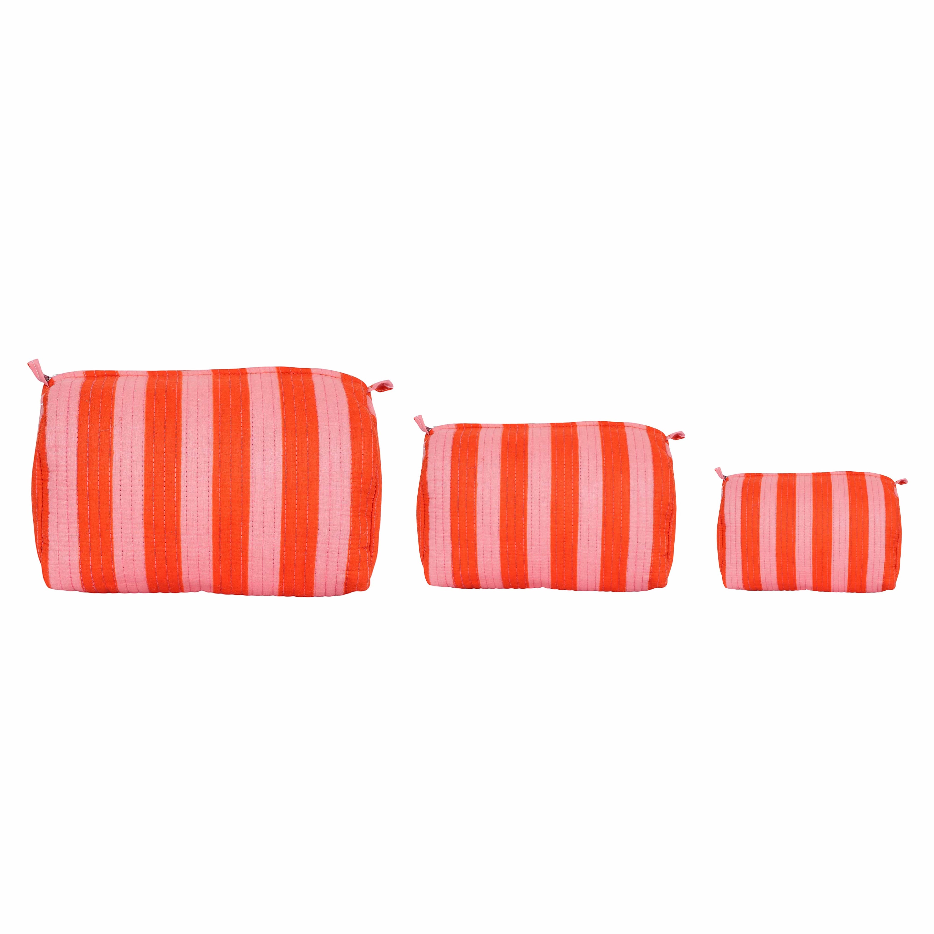 The Striped Travel Set — handmade hand block printed cotton travel pouch set, ethically made in Rajasthan, India
