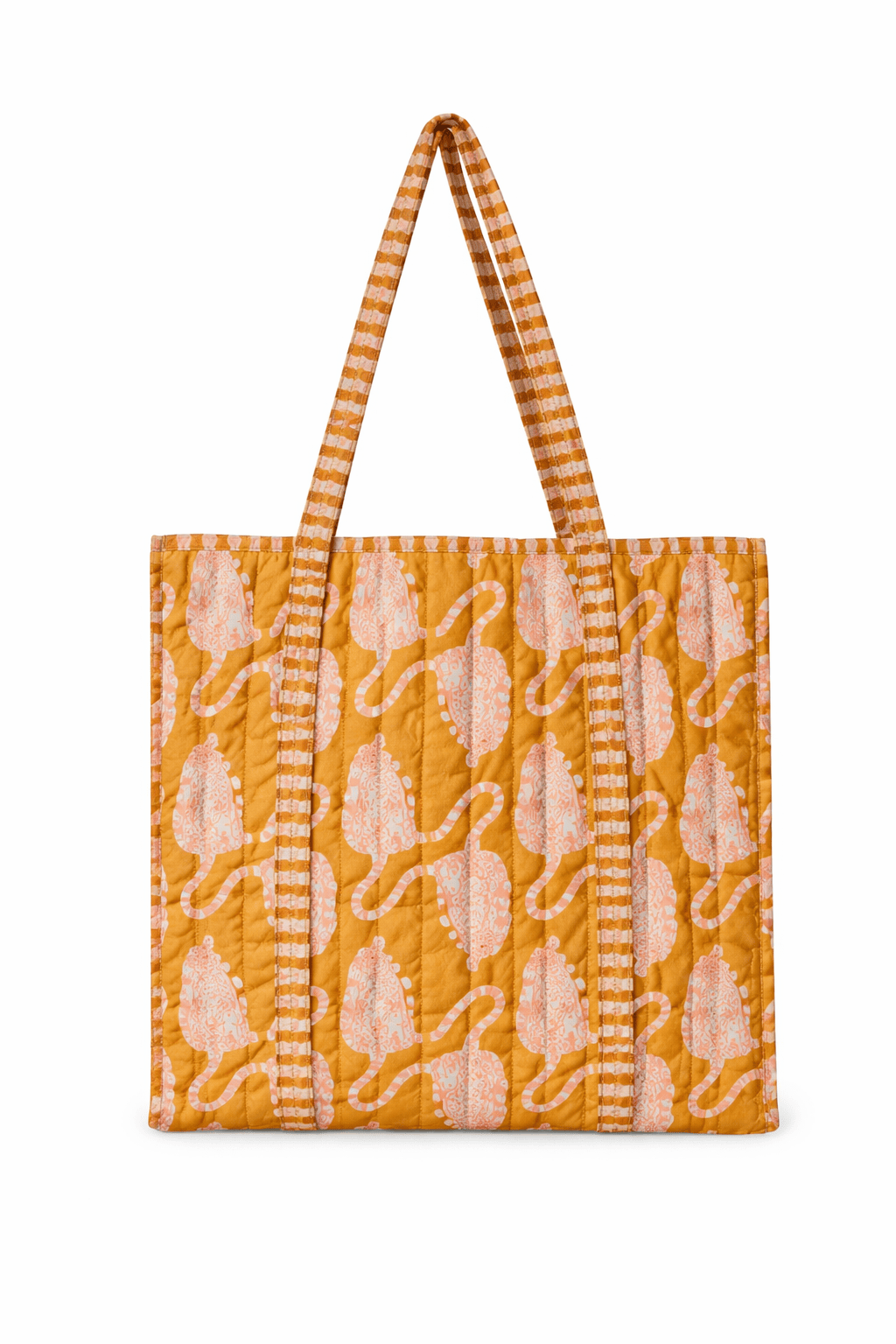 The Mouse Tiger Tote — handmade hand block printed cotton tote bag, ethically made in Rajasthan, India