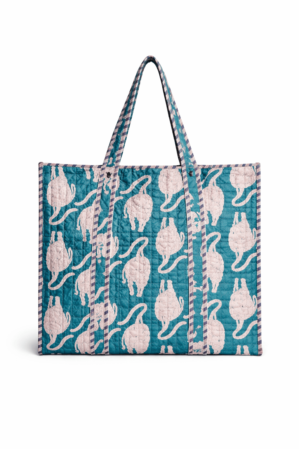The Mouse Tiger Tote — handmade hand block printed cotton tote bag, ethically made in Rajasthan, India