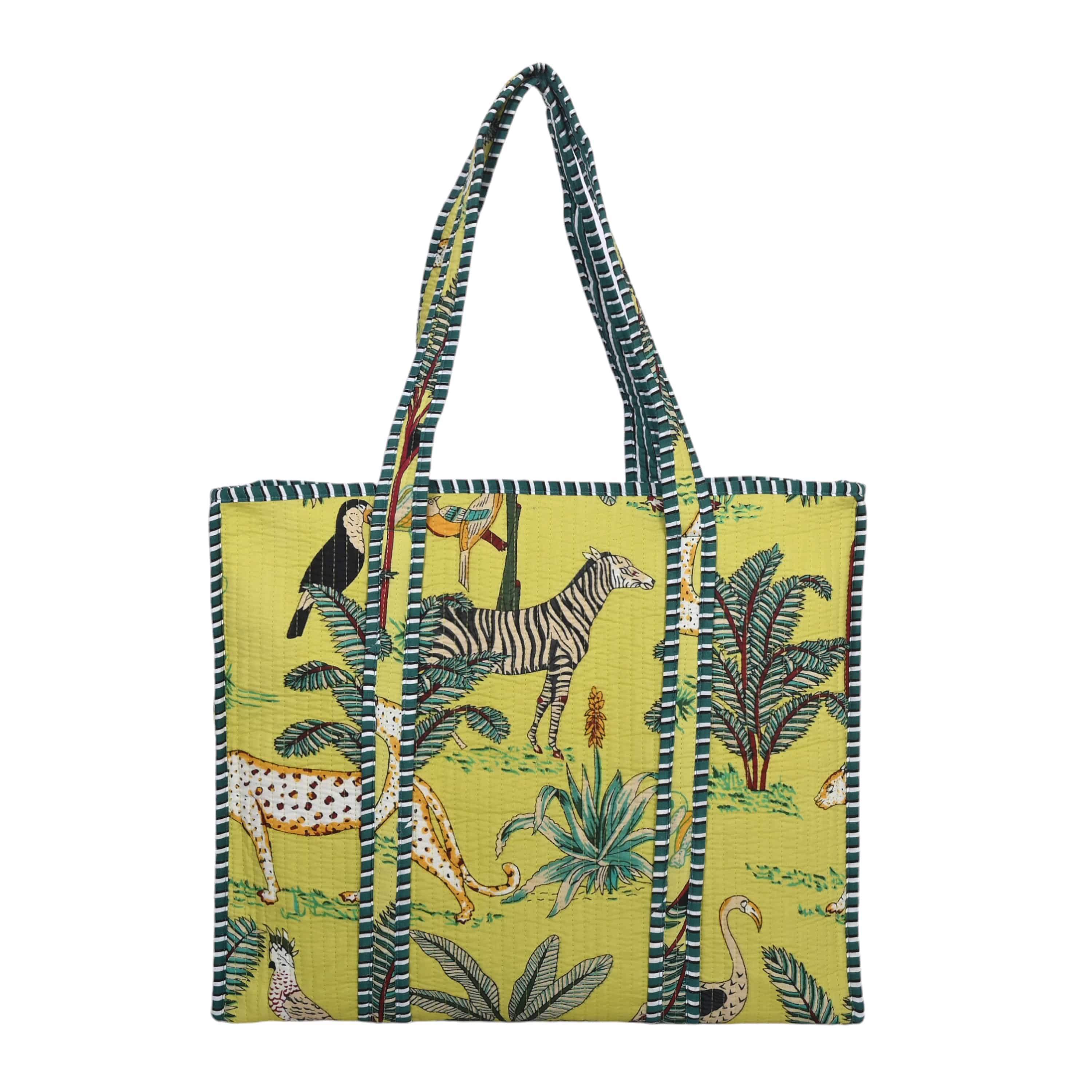 The Jungle Tote — handmade hand block printed cotton tote bag, ethically made in Rajasthan, India