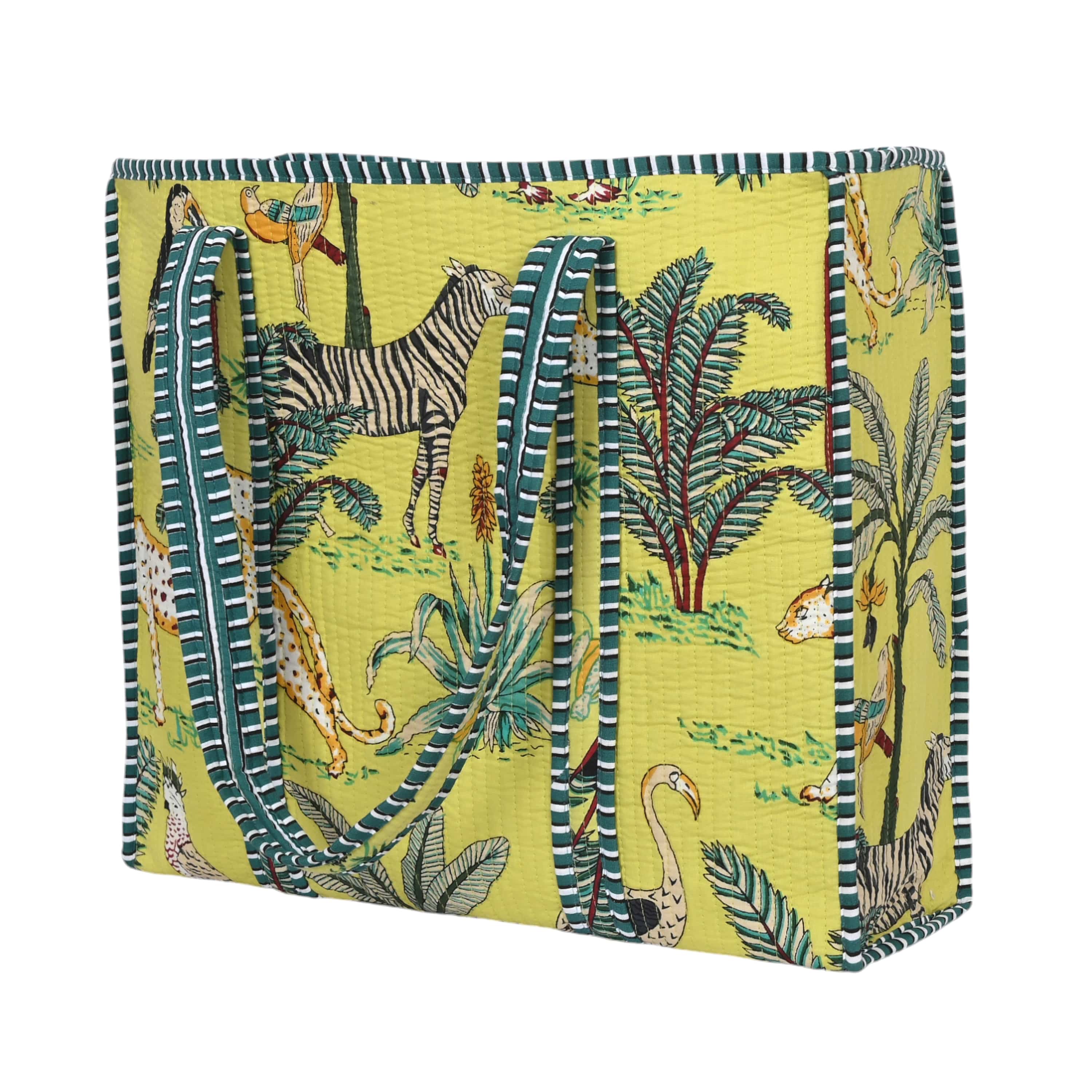 The Jungle Tote — handmade hand block printed cotton tote bag, ethically made in Rajasthan, India