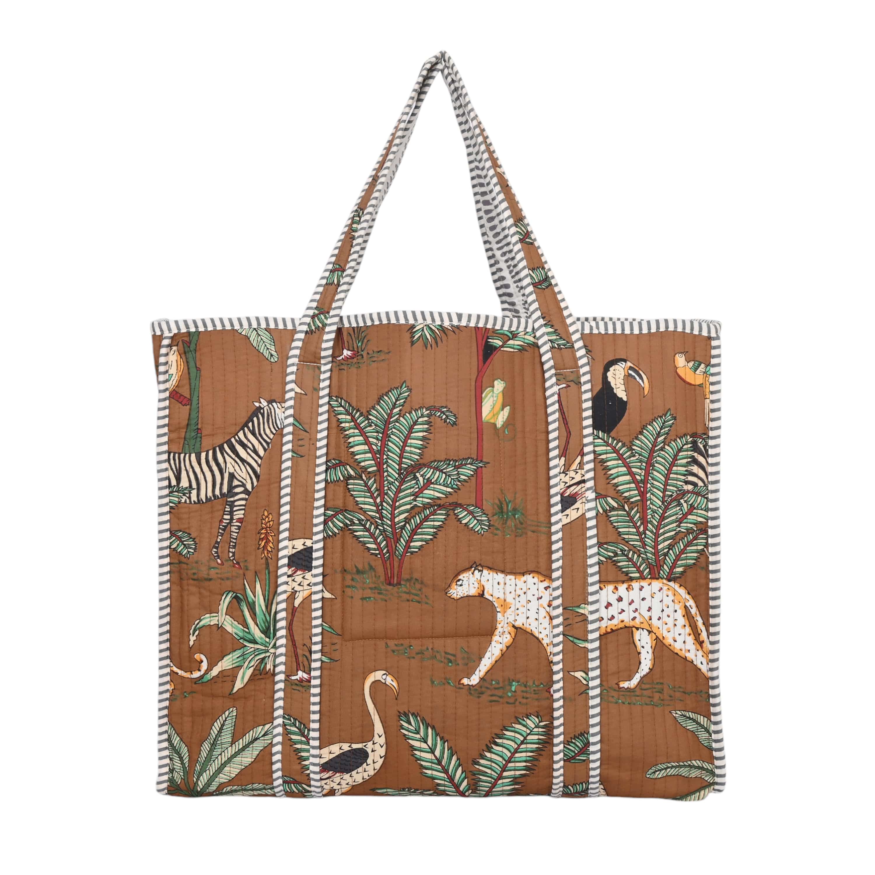 The Jungle Tote — handmade hand block printed cotton tote bag, ethically made in Rajasthan, India