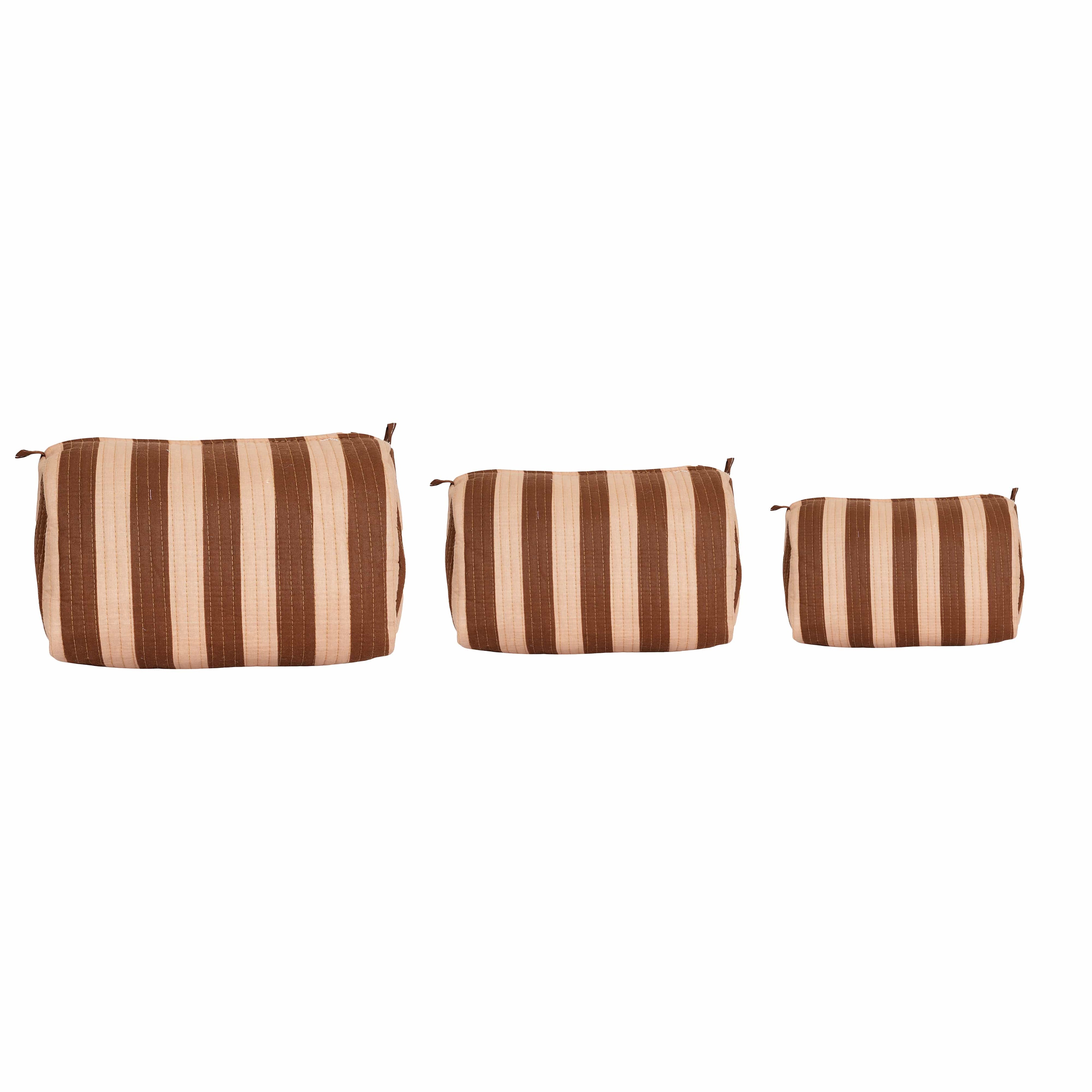 The Striped Travel Set — handmade hand block printed cotton travel pouch set, ethically made in Rajasthan, India