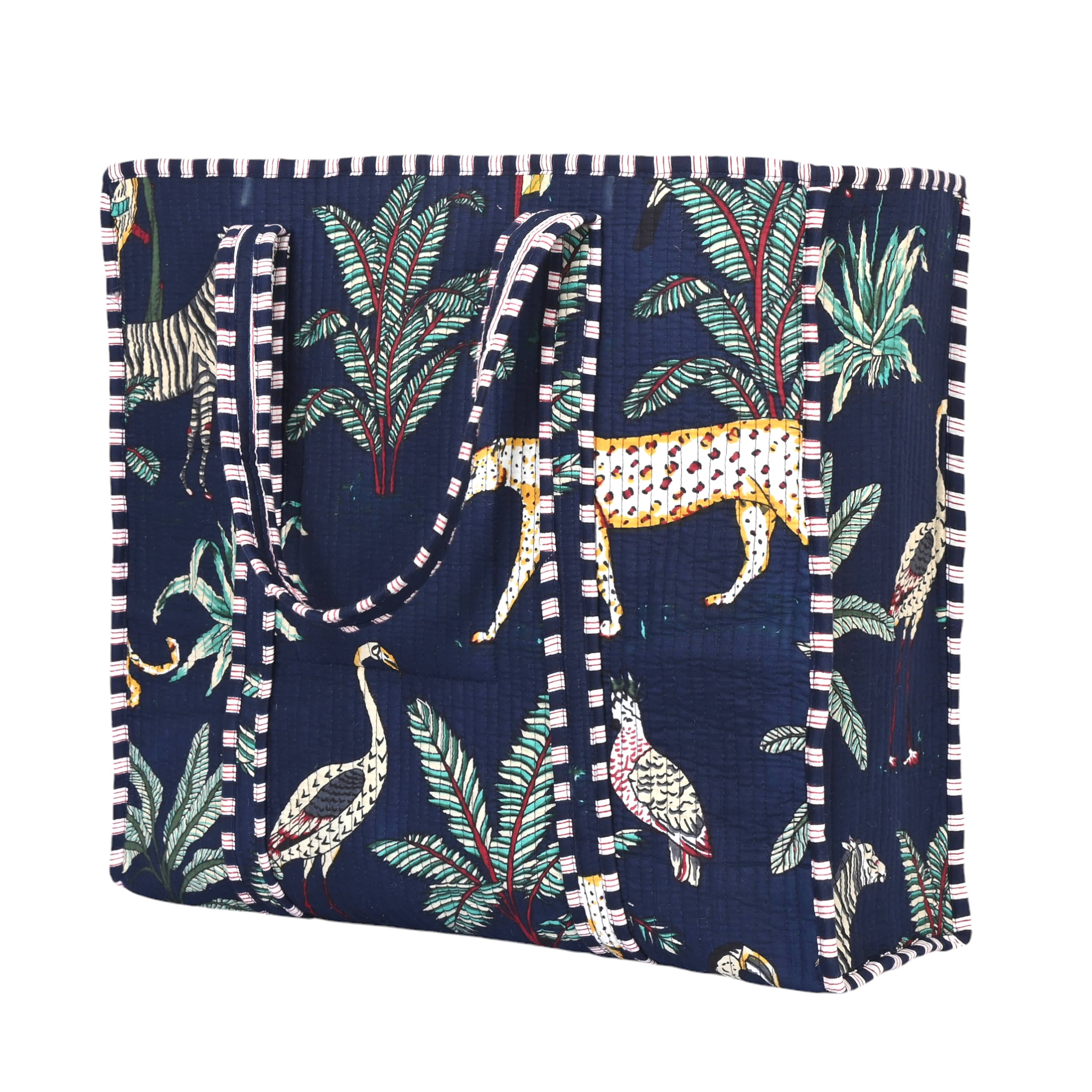 The Jungle Tote — handmade hand block printed cotton tote bag, ethically made in Rajasthan, India