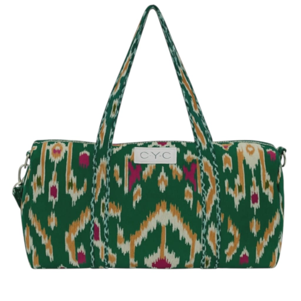 The Ikat Velvet Weekender — handmade quilted velvet weekender bag, ethically made in Rajasthan, India