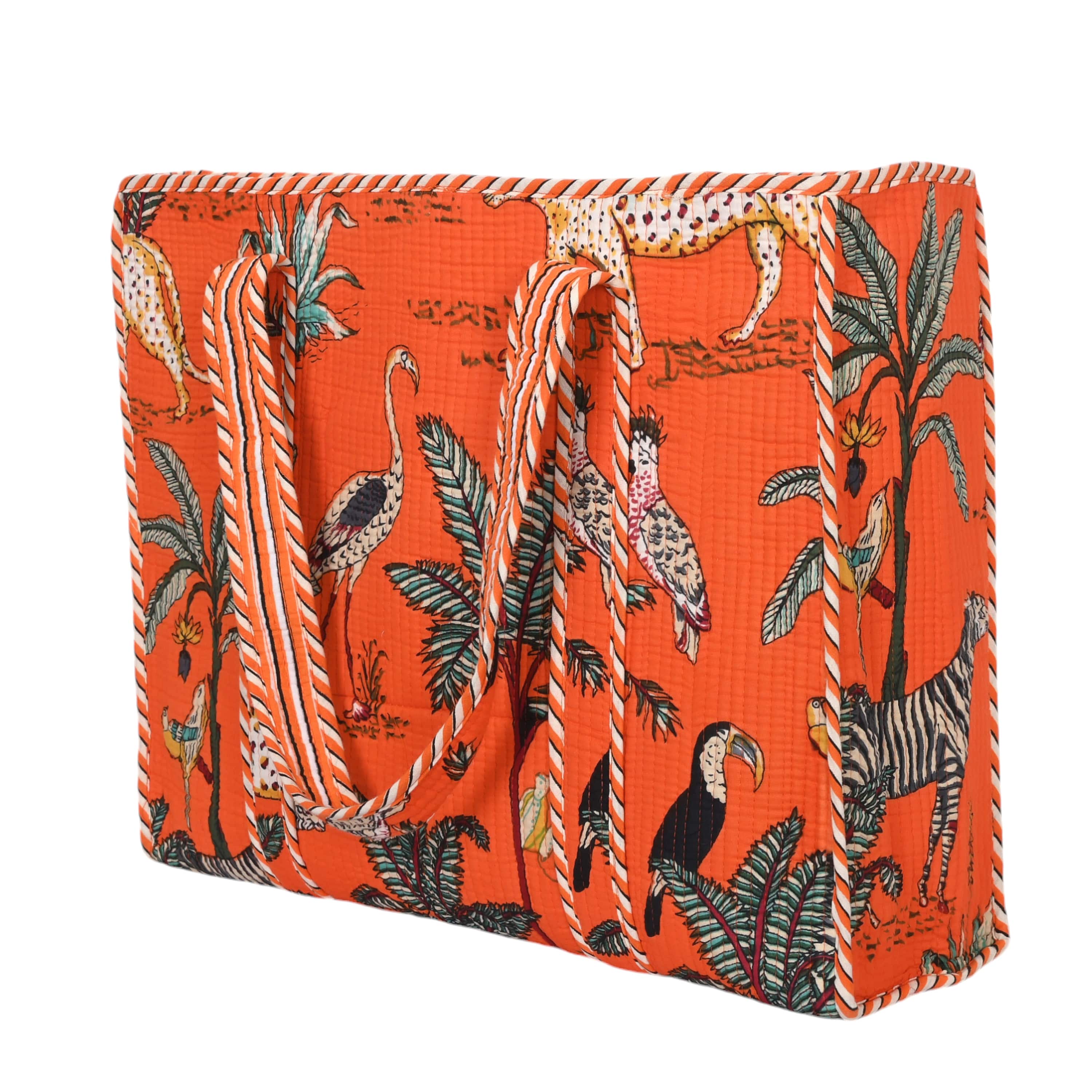 The Jungle Tote — handmade hand block printed cotton tote bag, ethically made in Rajasthan, India