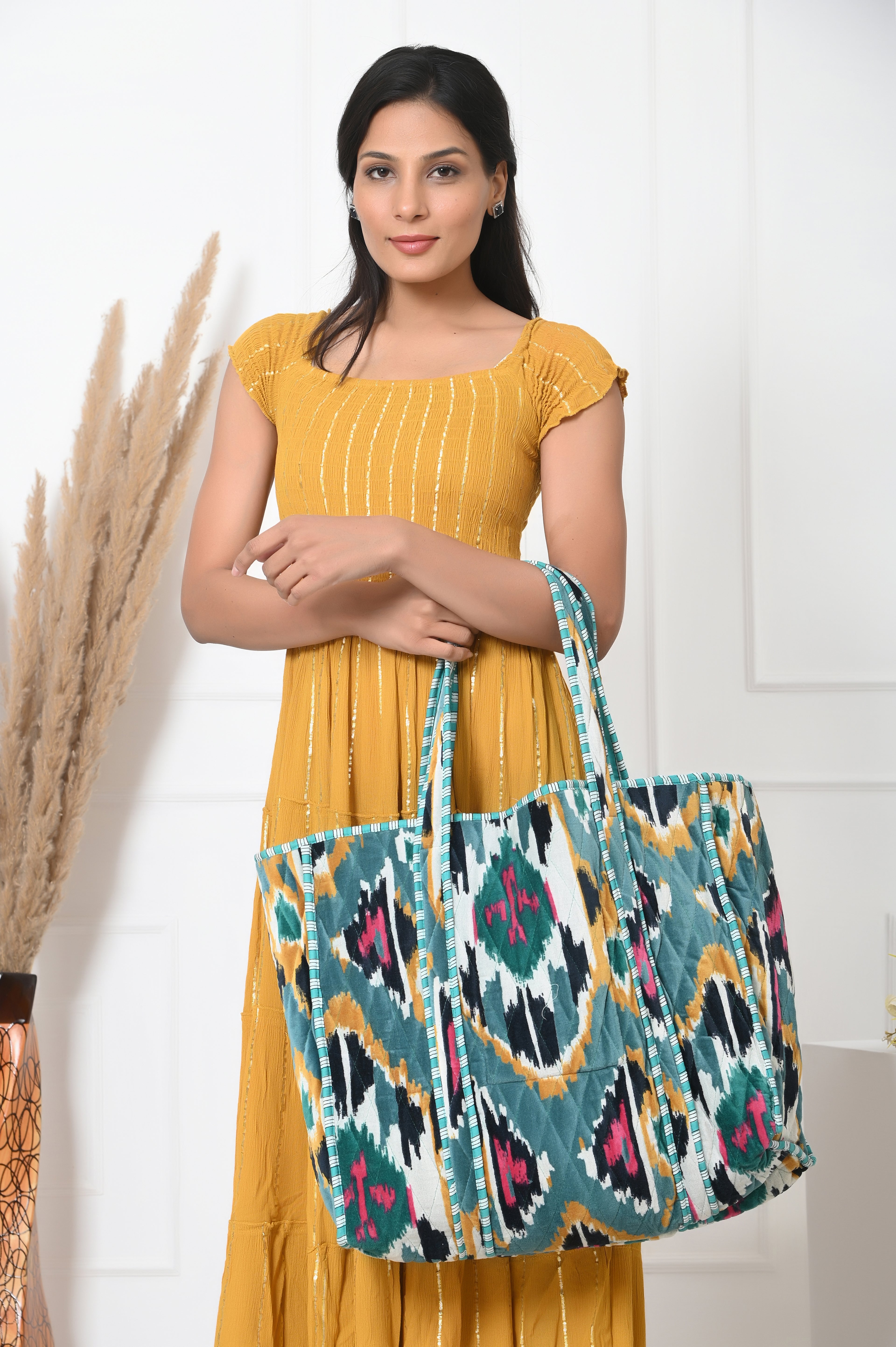 The Ikat Tote in Velvet