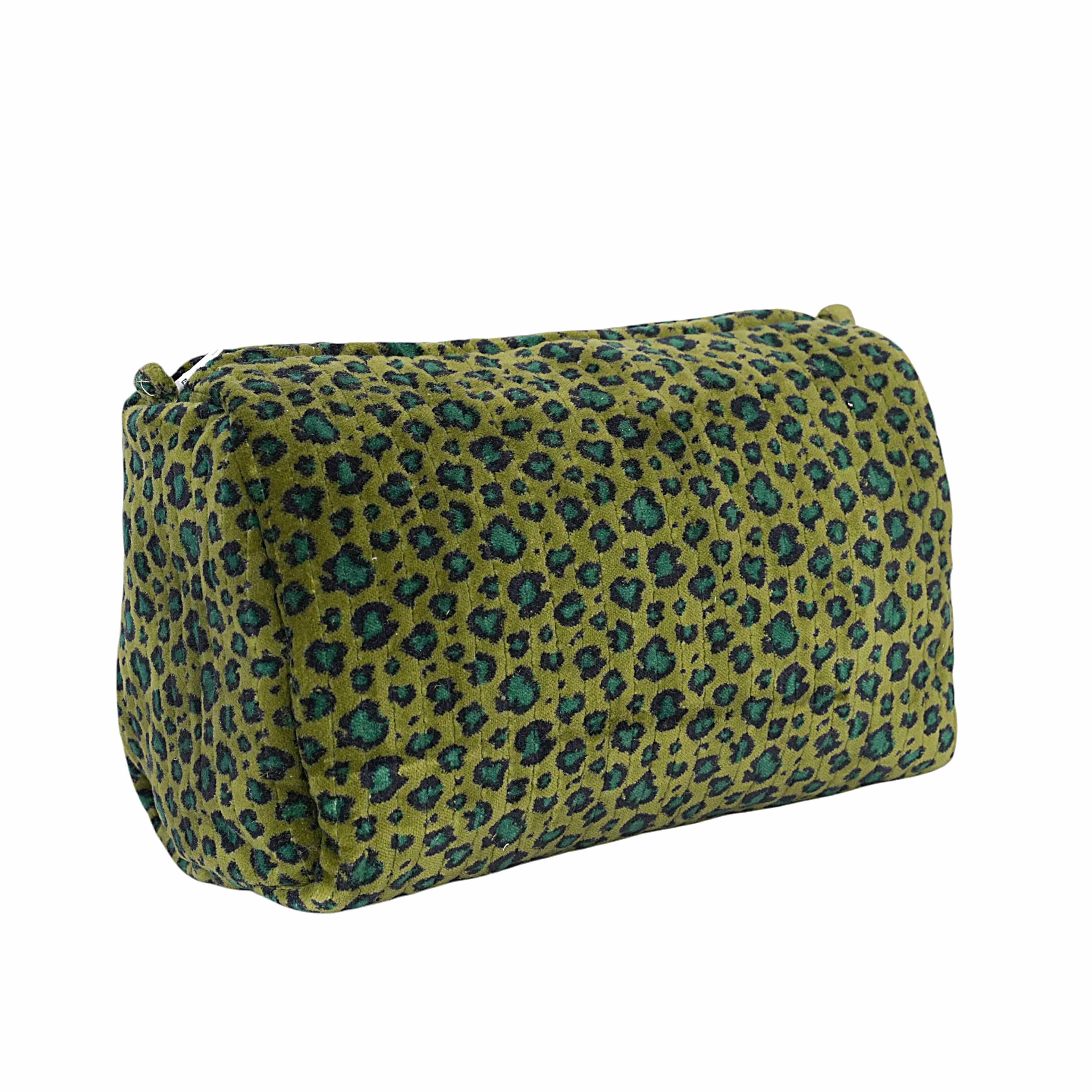 The Velvet Leopard Three Piece Travel Set — handmade quilted velvet travel pouch set, ethically made in Rajasthan, India
