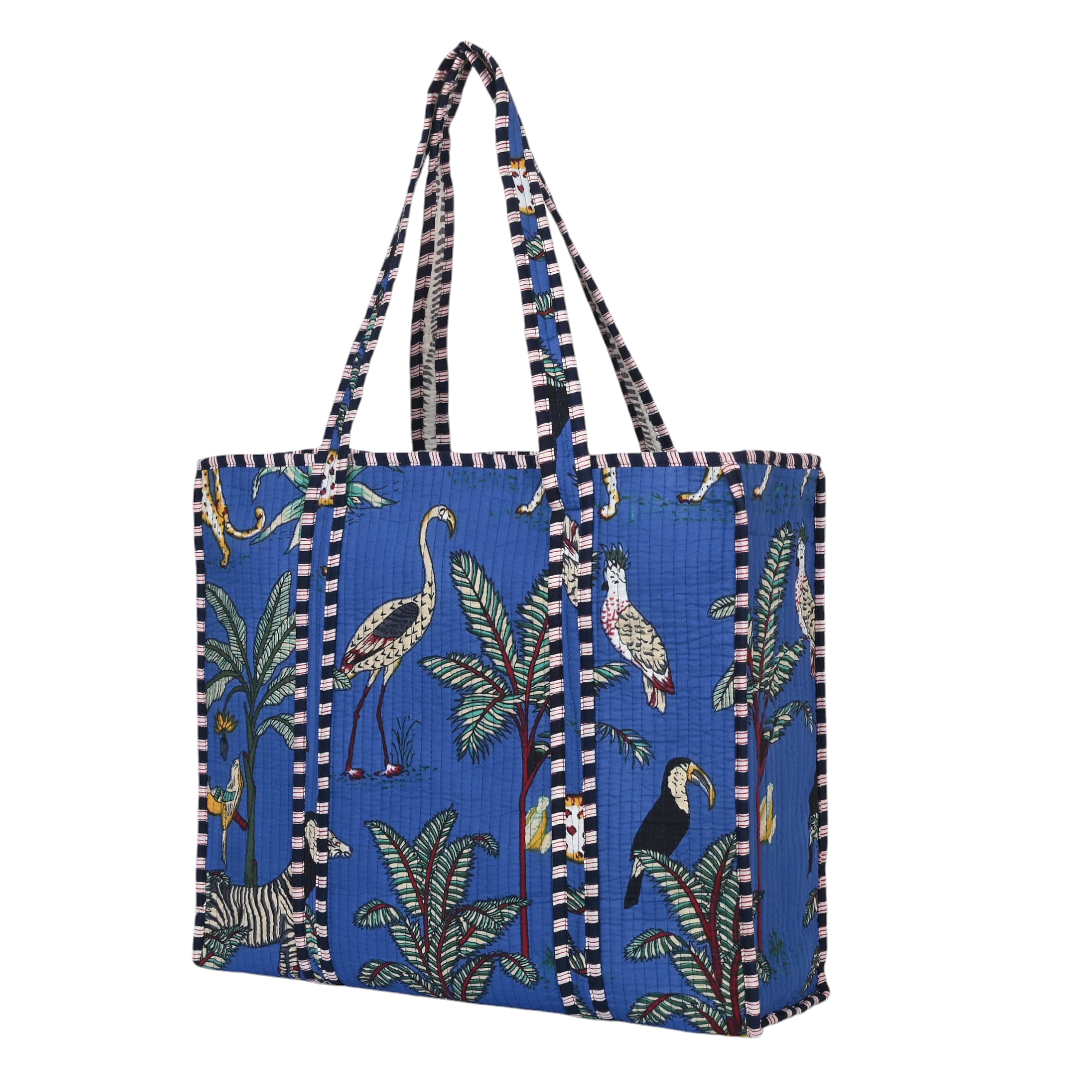 The Jungle Tote — handmade hand block printed cotton tote bag, ethically made in Rajasthan, India
