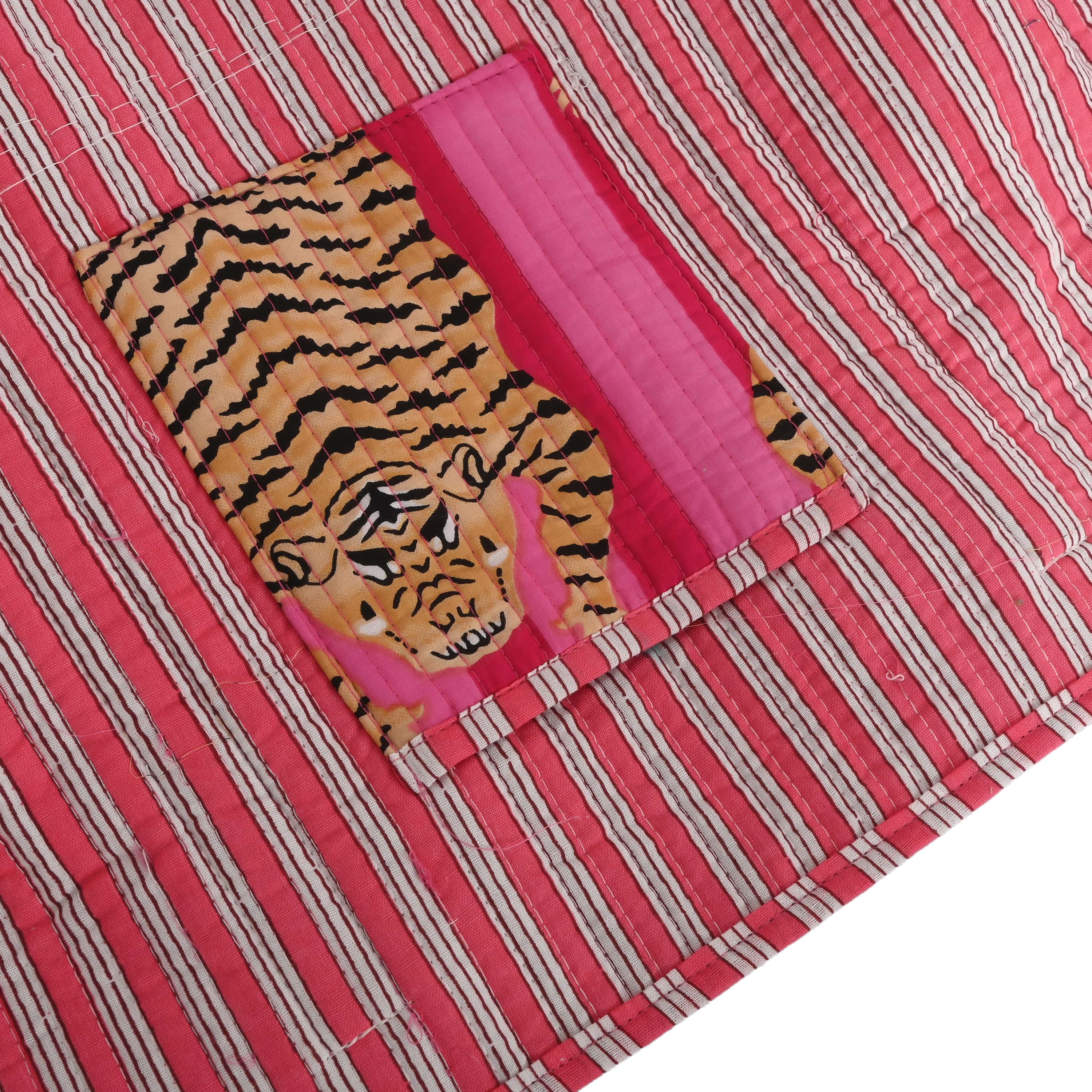 The Tibetan Tiger Tote — handmade hand block printed cotton tote bag, ethically made in Rajasthan, India