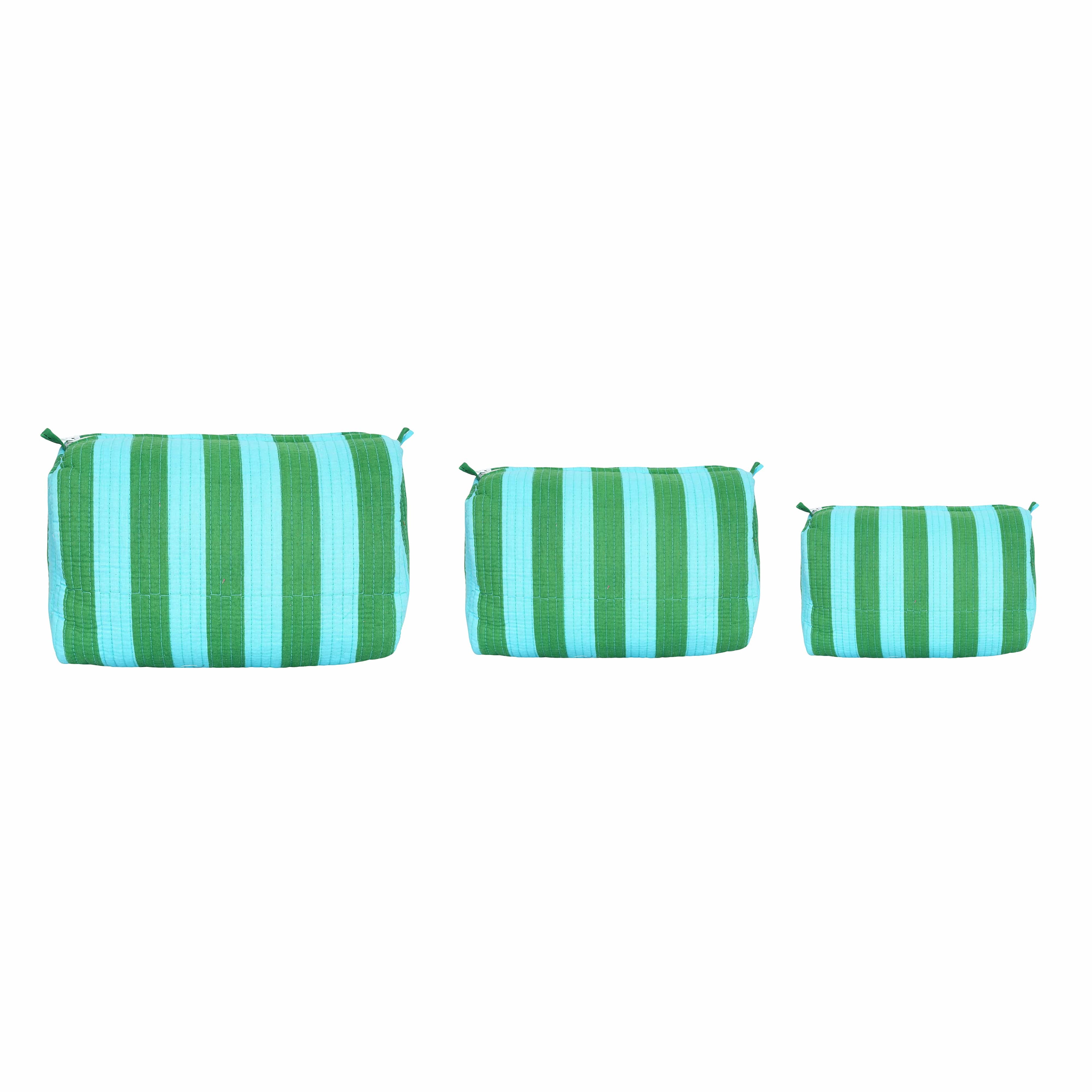 The Striped Travel Set — handmade cotton travel pouch set, ethically made in Rajasthan, India