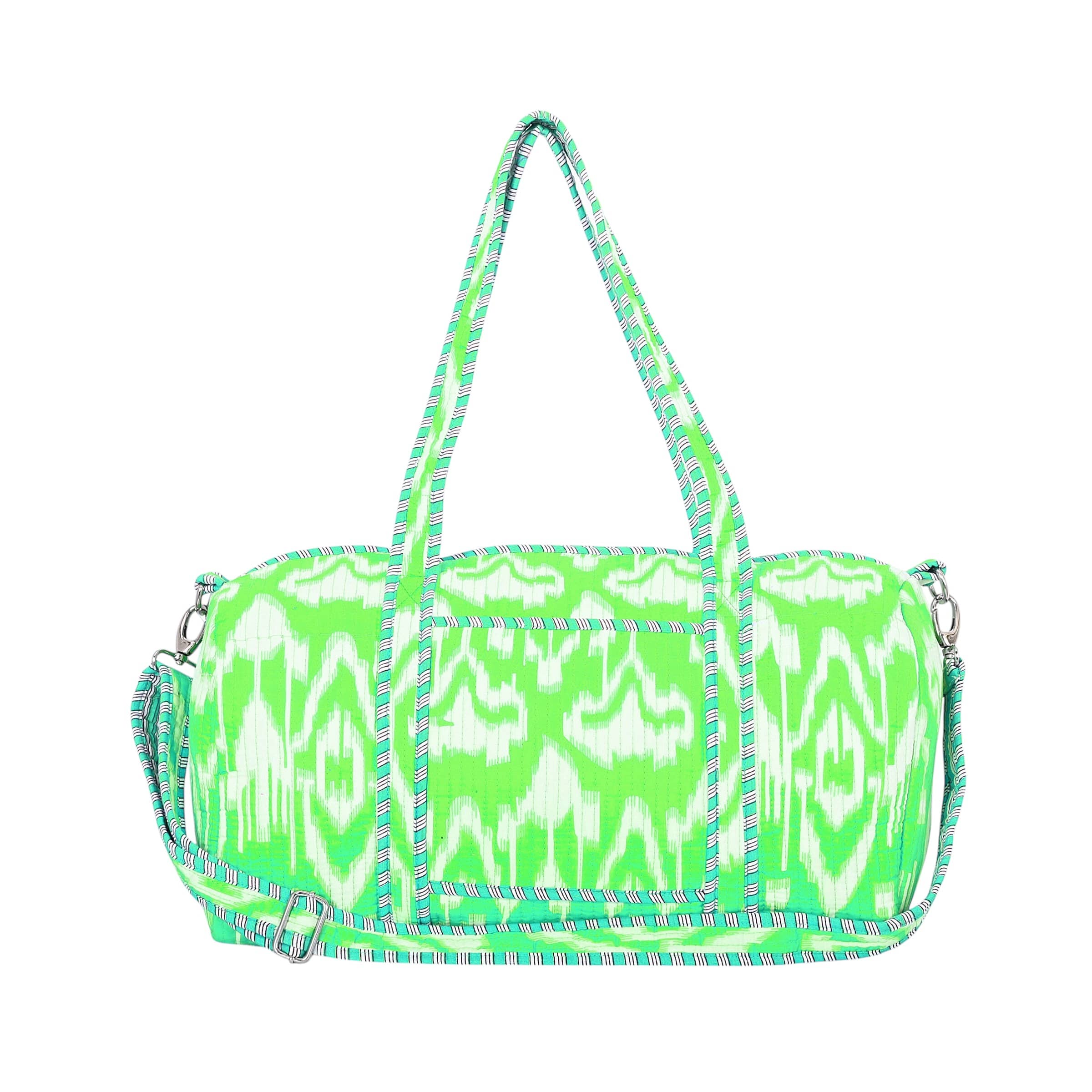 The Ikat Cotton Weekender — handmade hand block printed cotton weekender bag, ethically made in Rajasthan, India