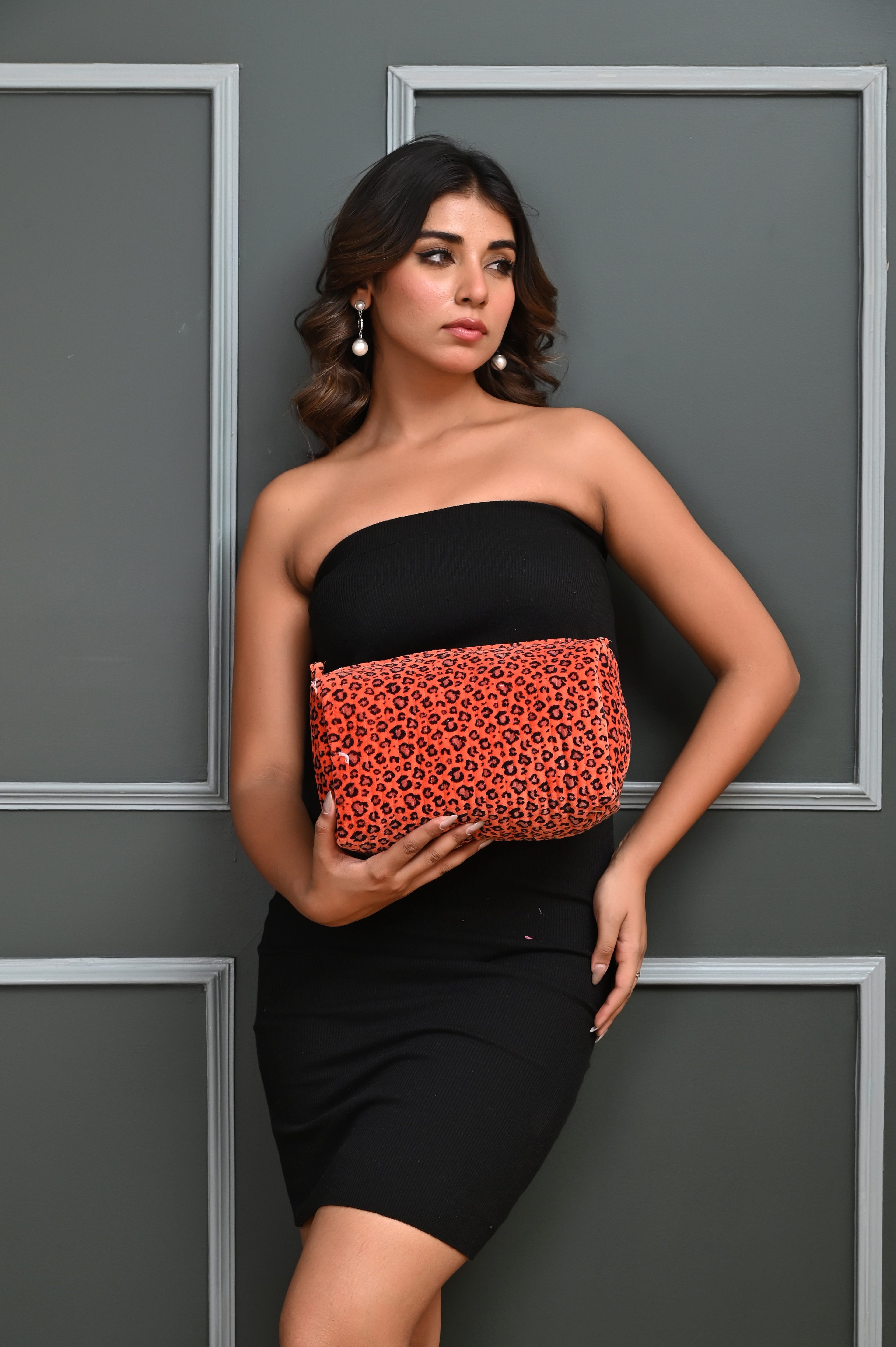 The Velvet Leopard Three Piece Travel Set — handmade quilted velvet travel pouch set, ethically made in Rajasthan, India