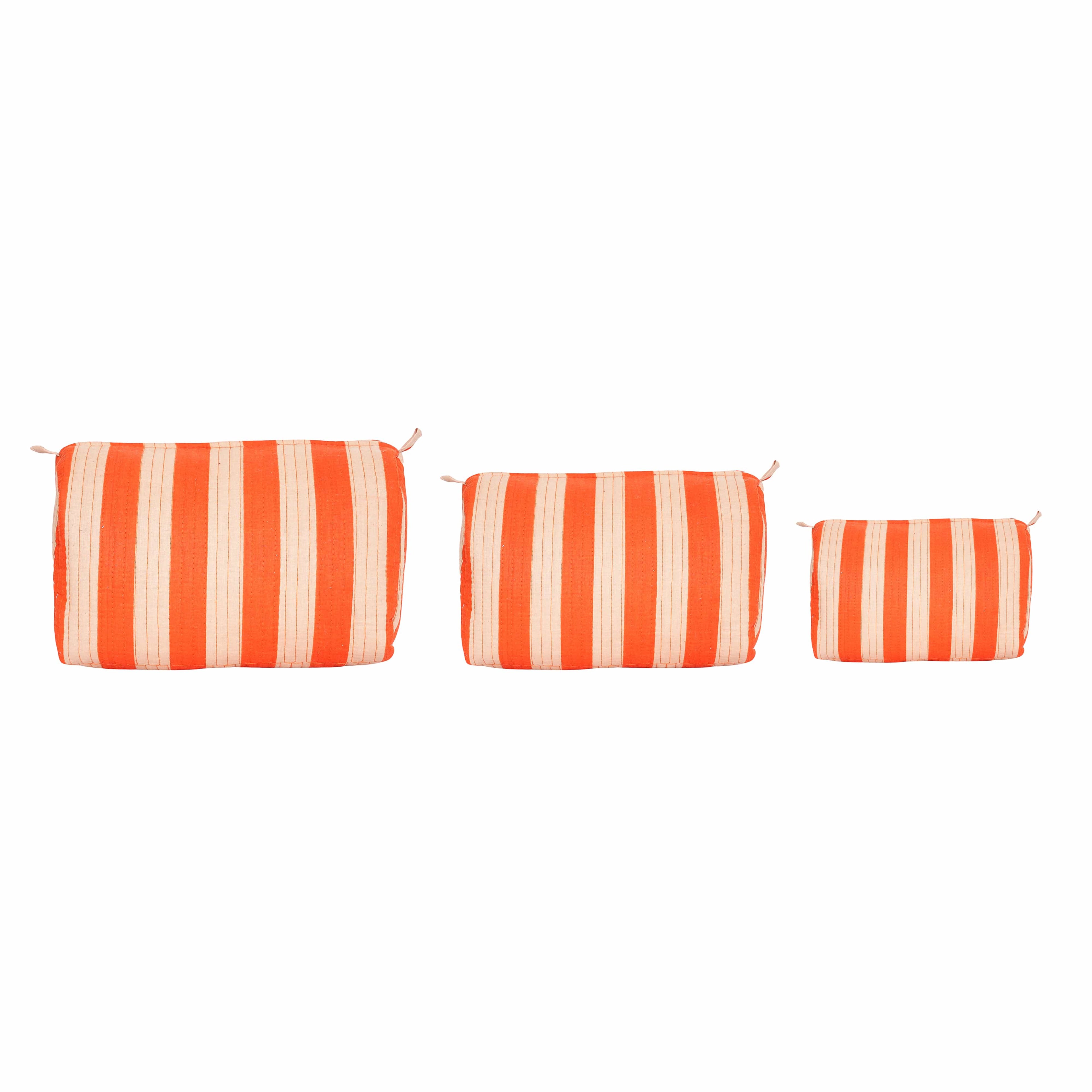 The Striped Travel Set — handmade hand block printed cotton travel pouch set, ethically made in Rajasthan, India