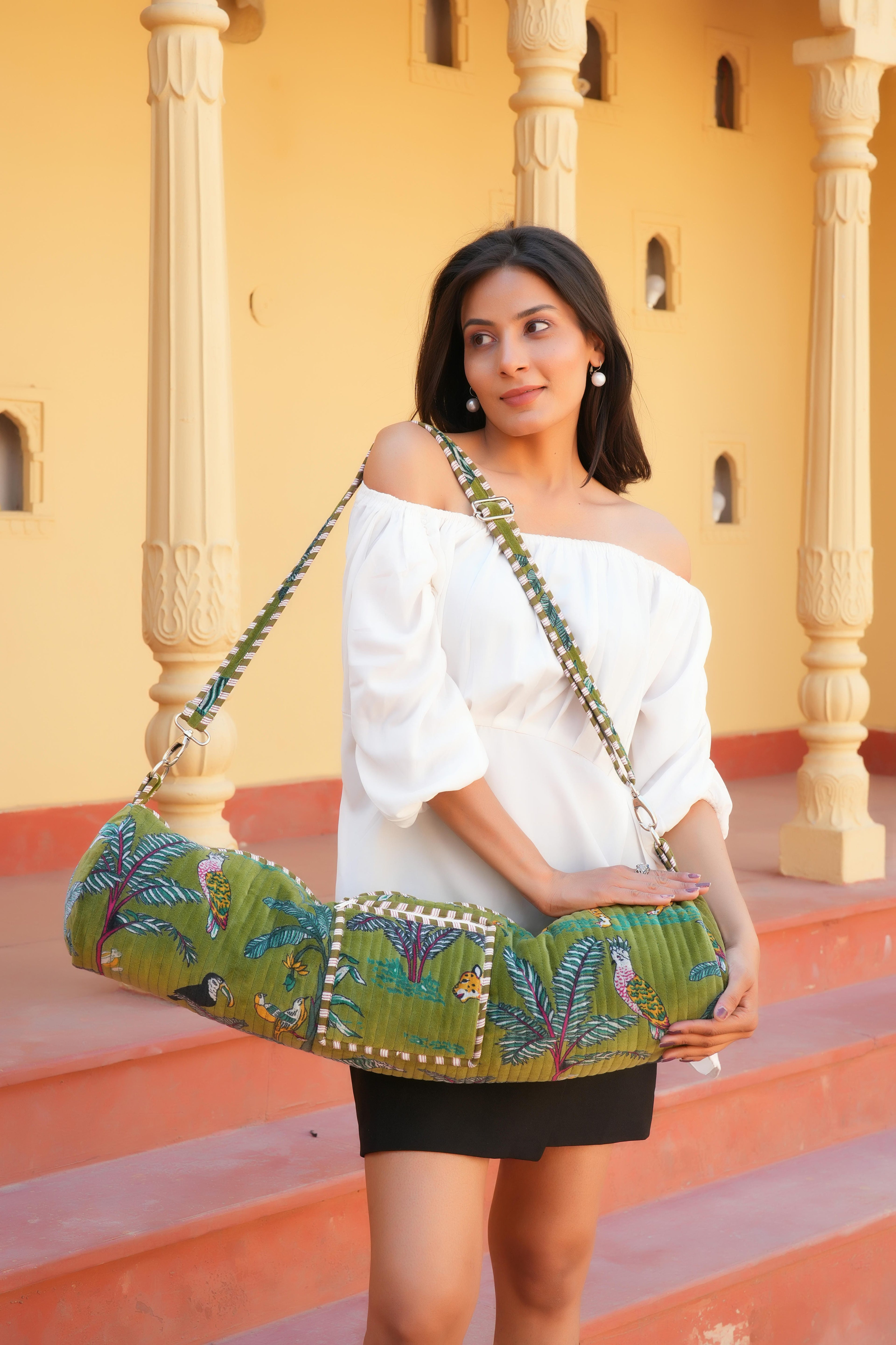 The Jungle Velvet Yoga Bag