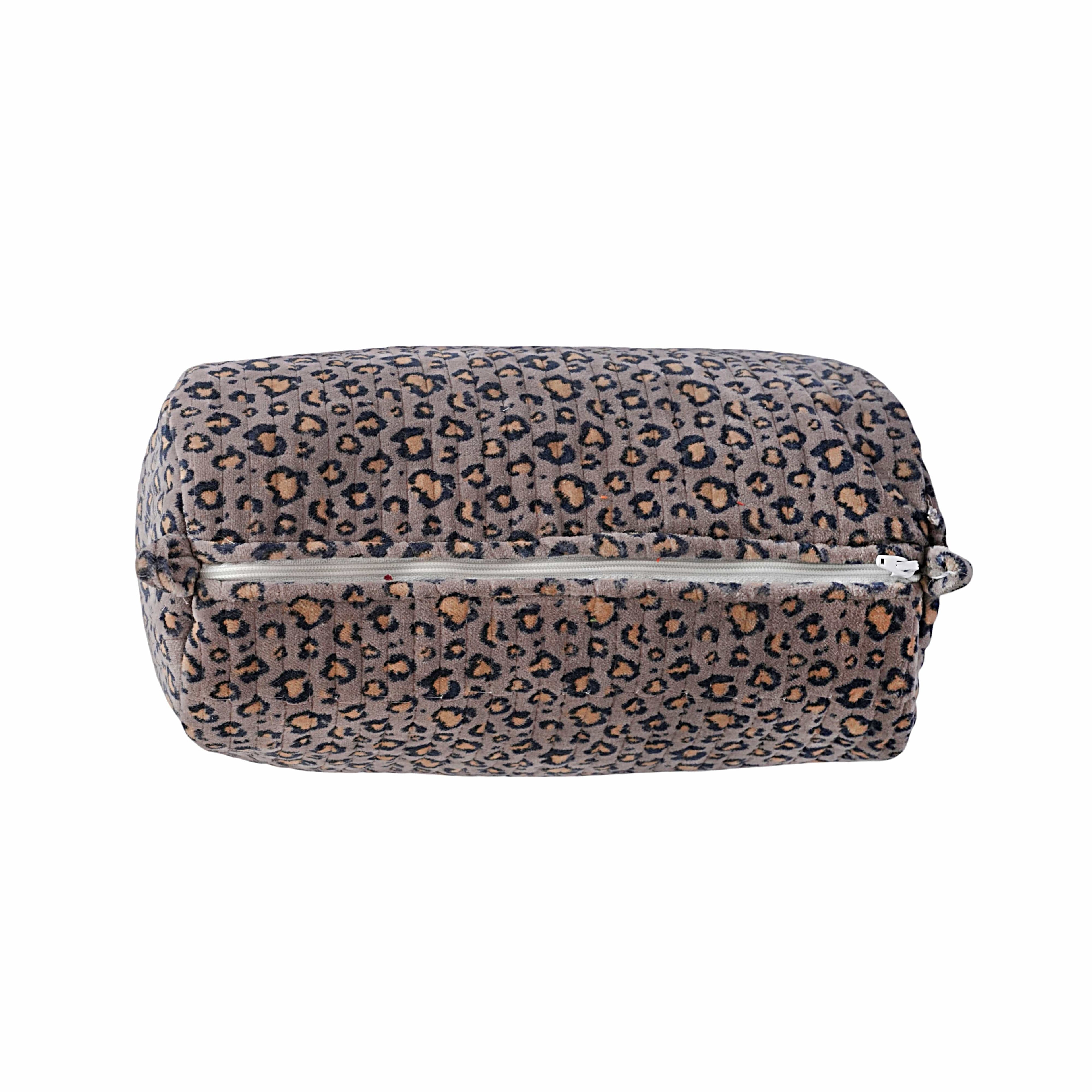 The Velvet Leopard Three Piece Travel Set — handmade quilted velvet travel pouch set, ethically made in Rajasthan, India