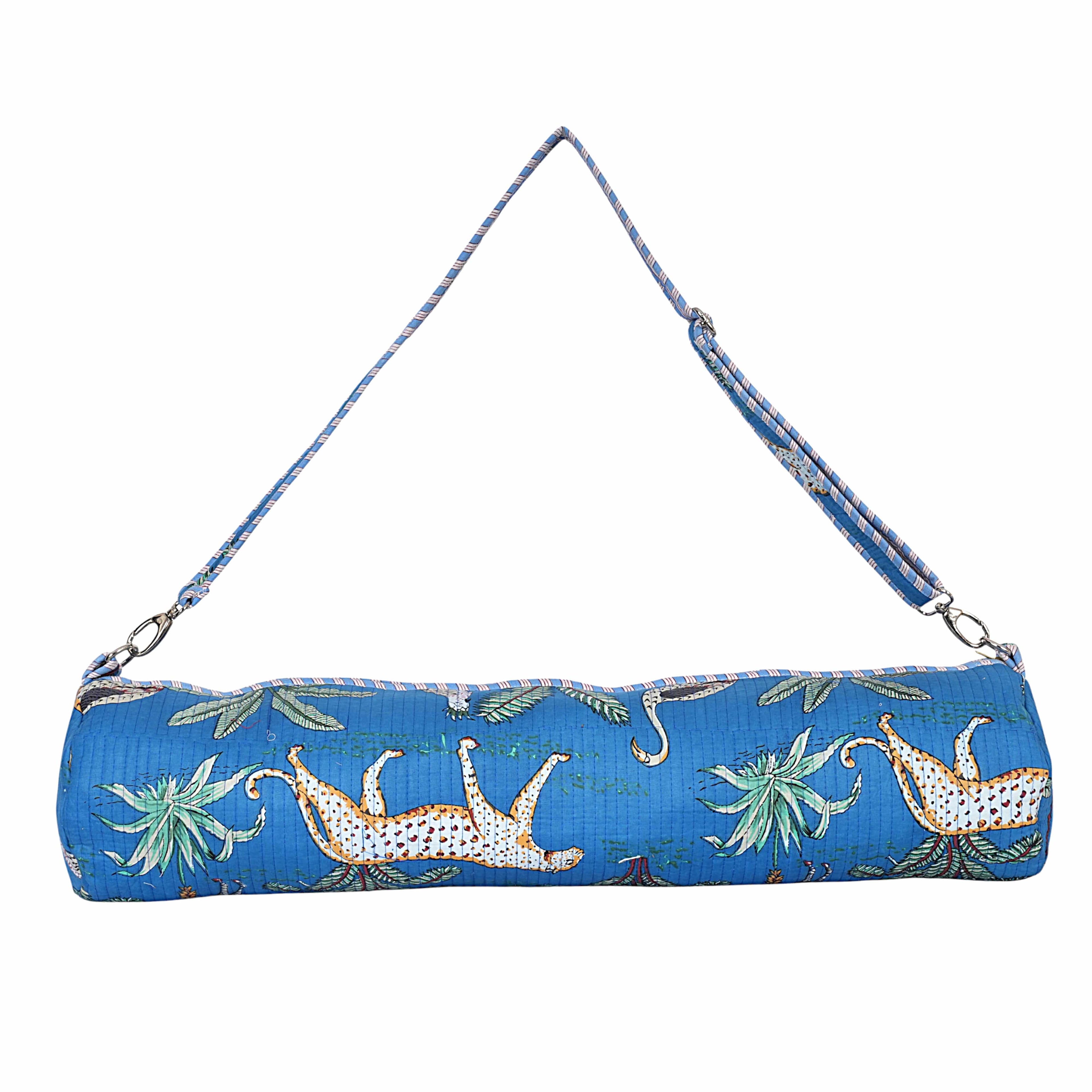 The Jungle Yoga Bag — handmade hand block printed cotton yoga mat bag, ethically made in Rajasthan, India