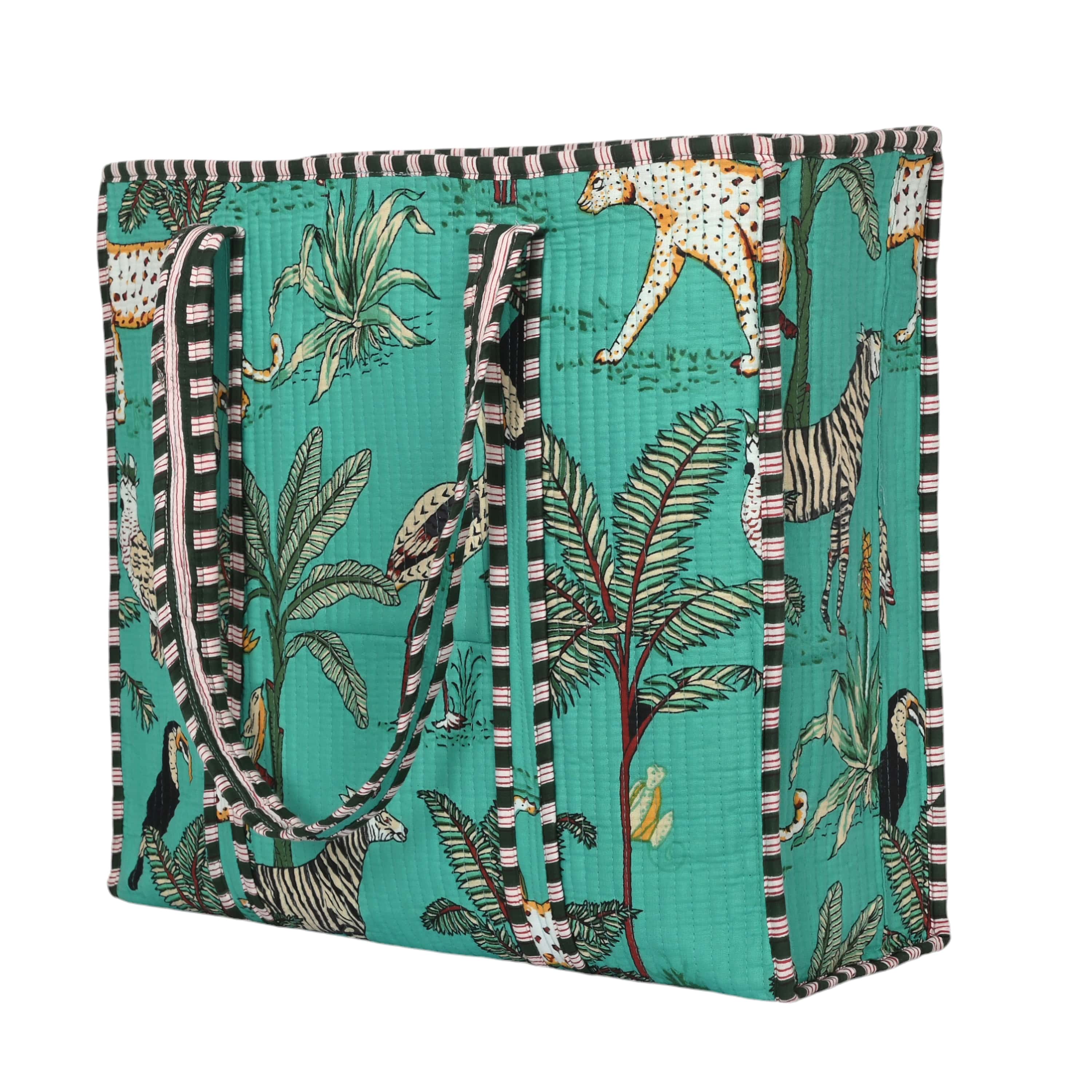 The Jungle Tote — handmade hand block printed cotton tote bag, ethically made in Rajasthan, India
