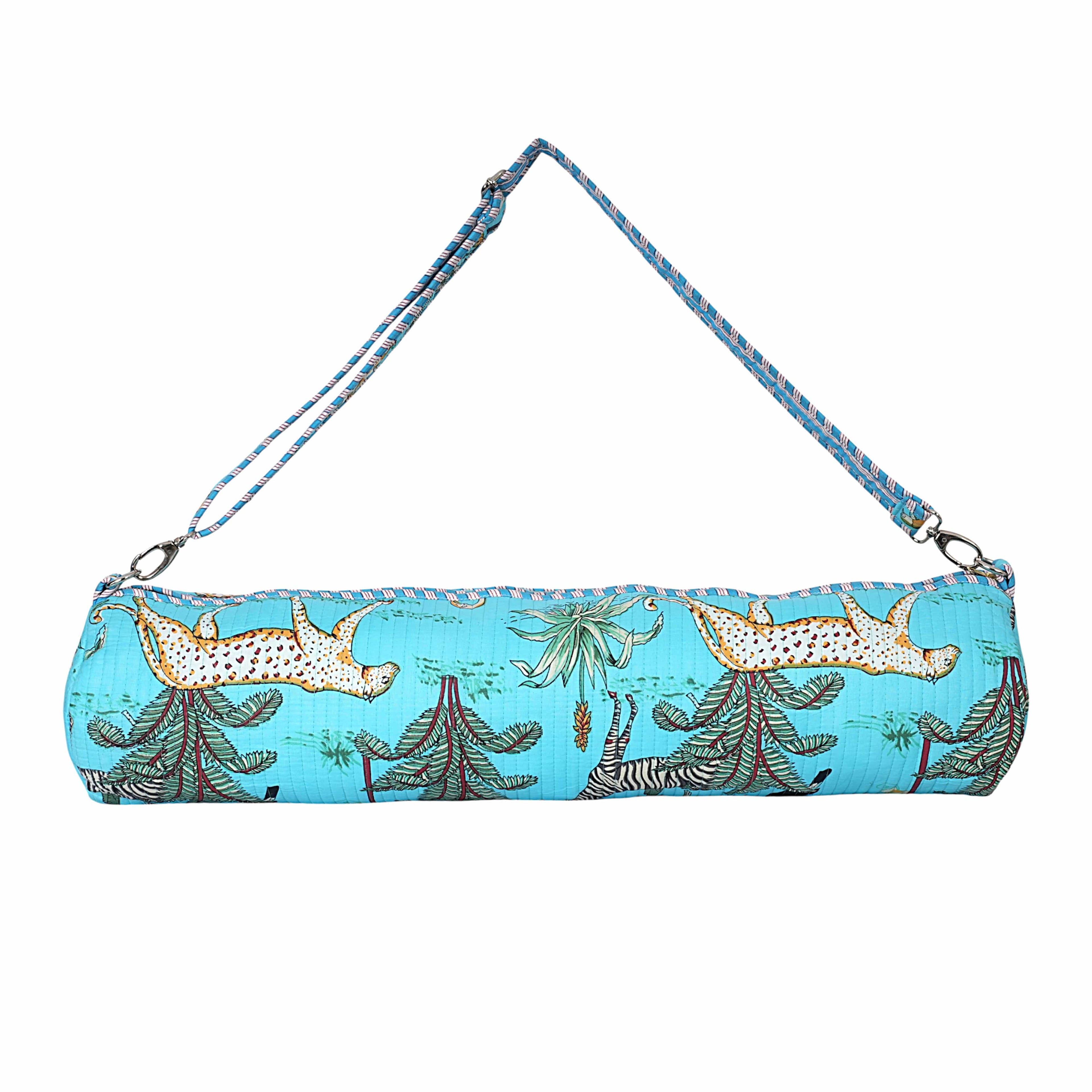 The Jungle Yoga Bag — handmade hand block printed cotton yoga mat bag, ethically made in Rajasthan, India