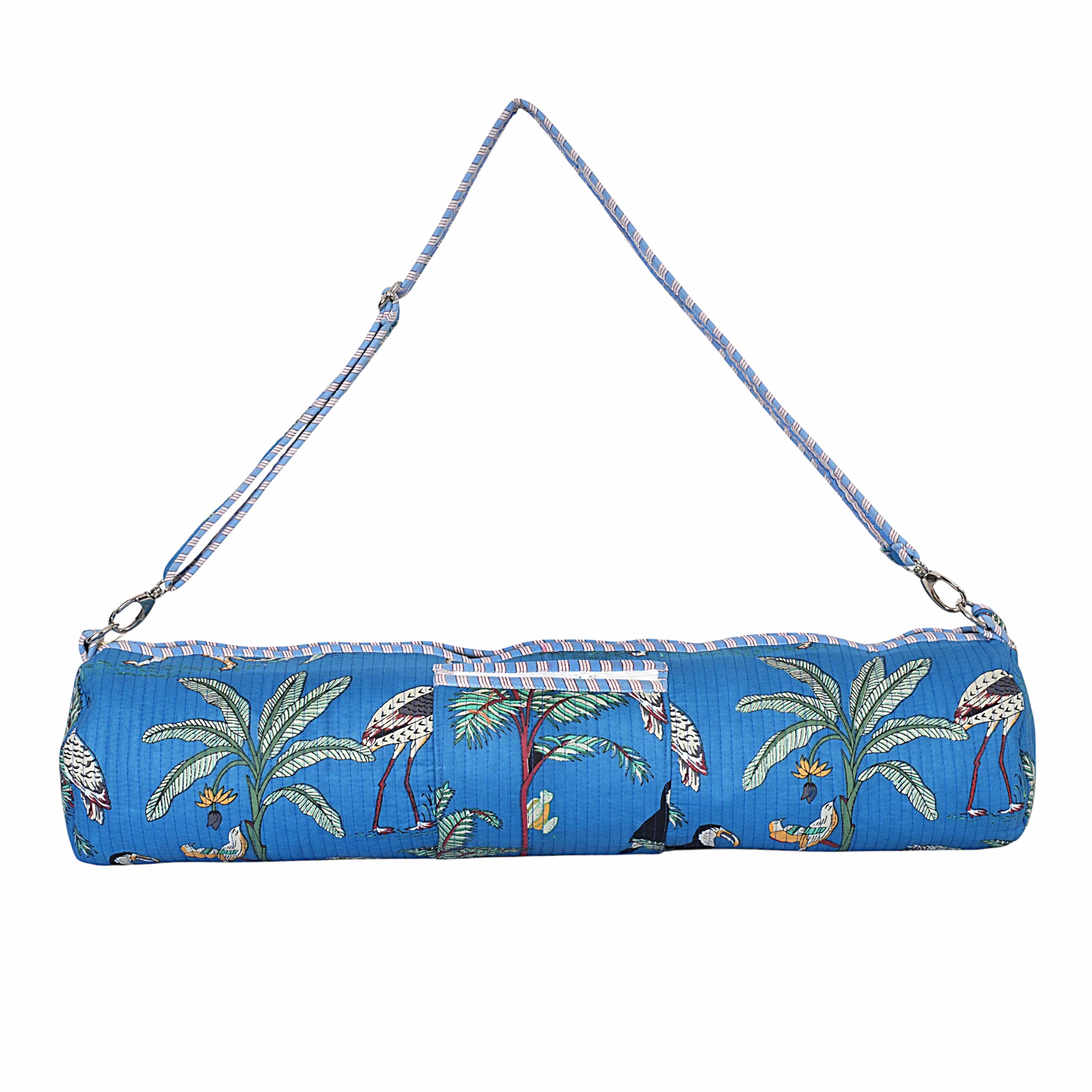 The Jungle Yoga Bag — handmade hand block printed cotton yoga mat bag, ethically made in Rajasthan, India