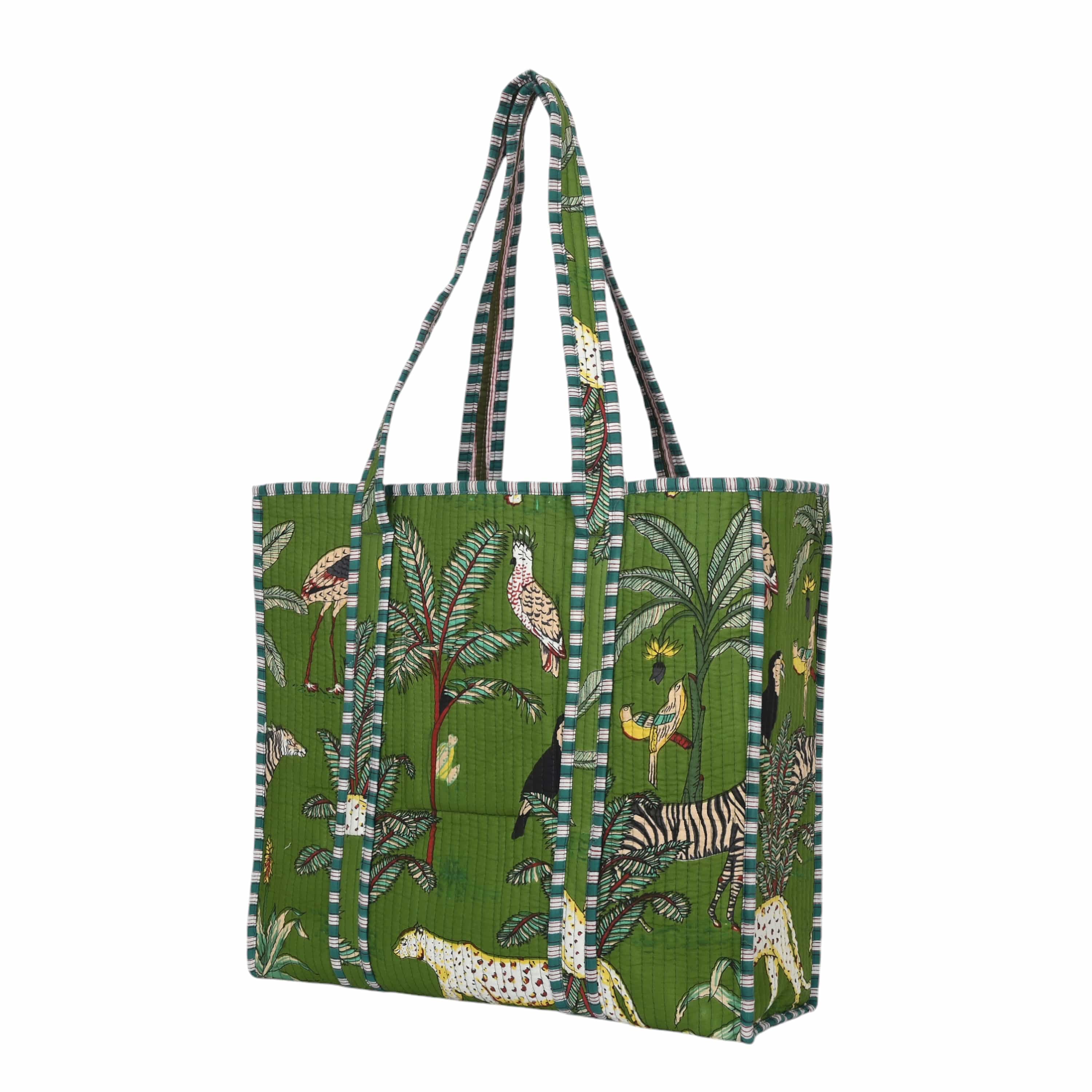 The Jungle Tote — handmade hand block printed cotton tote bag, ethically made in Rajasthan, India