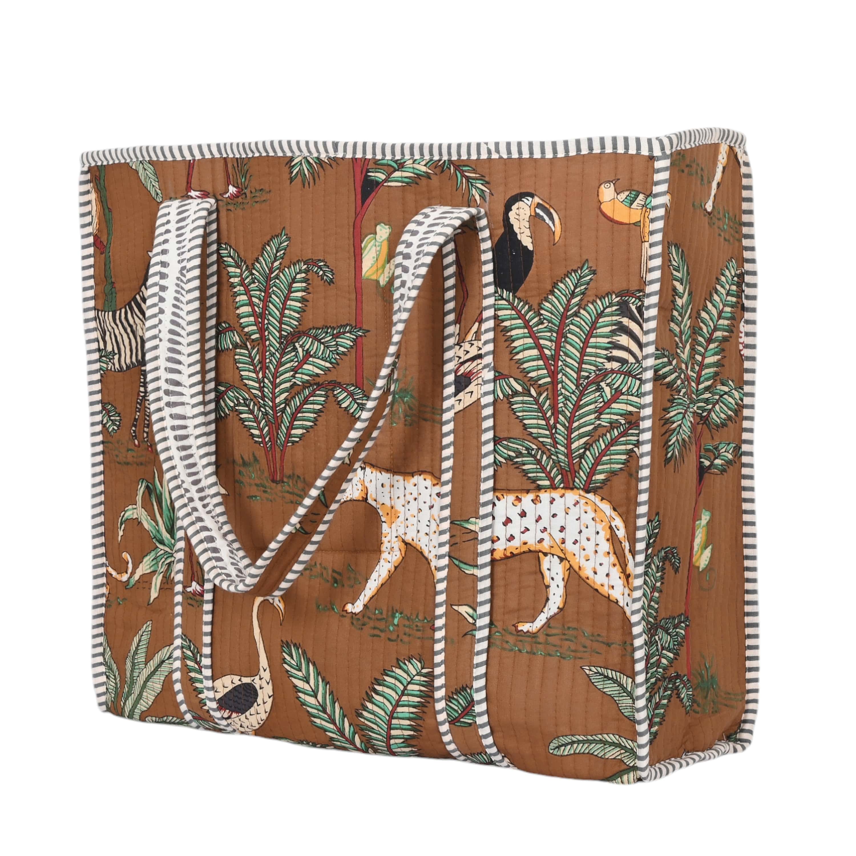 The Jungle Tote — handmade hand block printed cotton tote bag, ethically made in Rajasthan, India