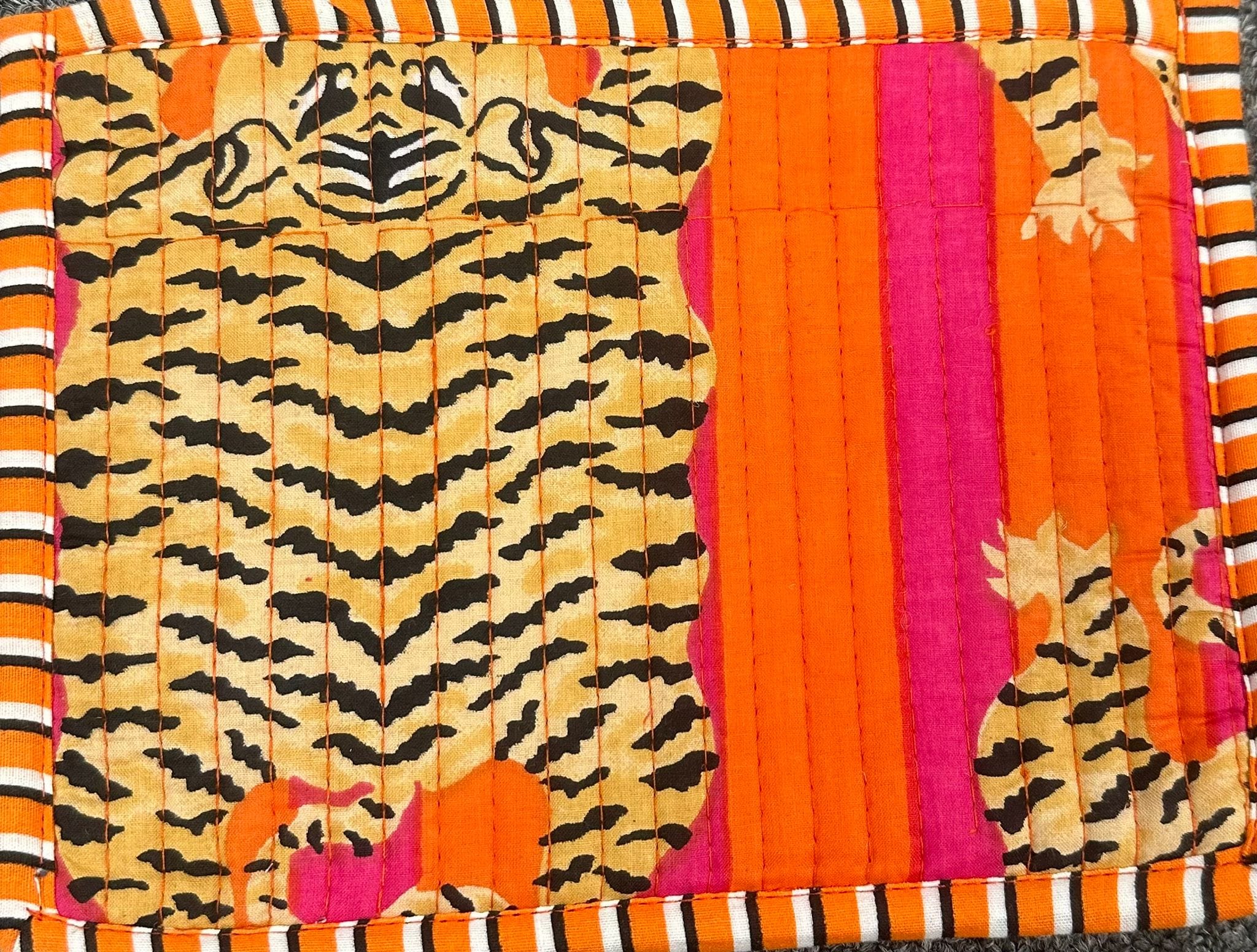 Recycled Flat Pouch — handmade hand block printed cotton pouch, ethically made in Rajasthan, India