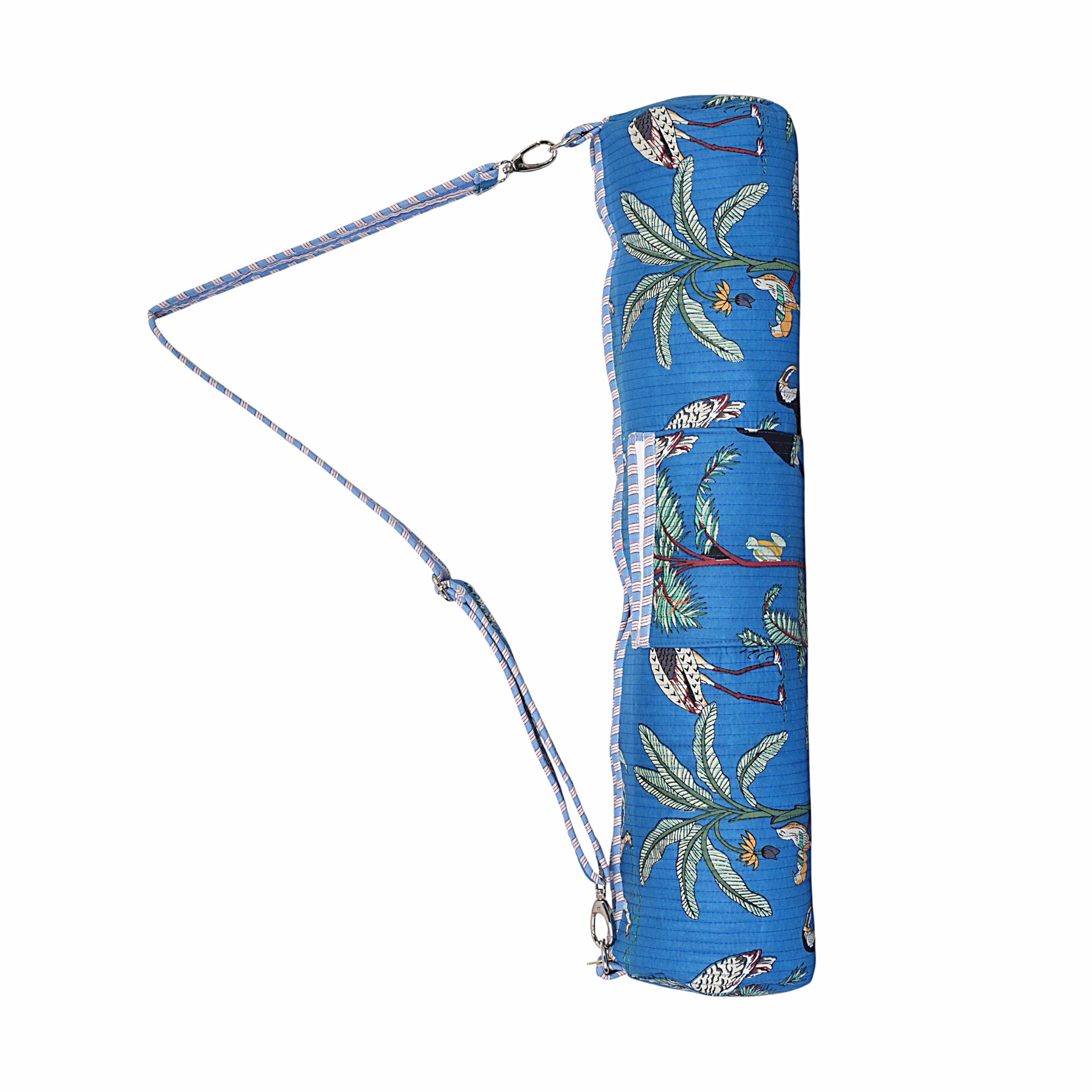 The Jungle Yoga Bag — handmade hand block printed cotton yoga mat bag, ethically made in Rajasthan, India