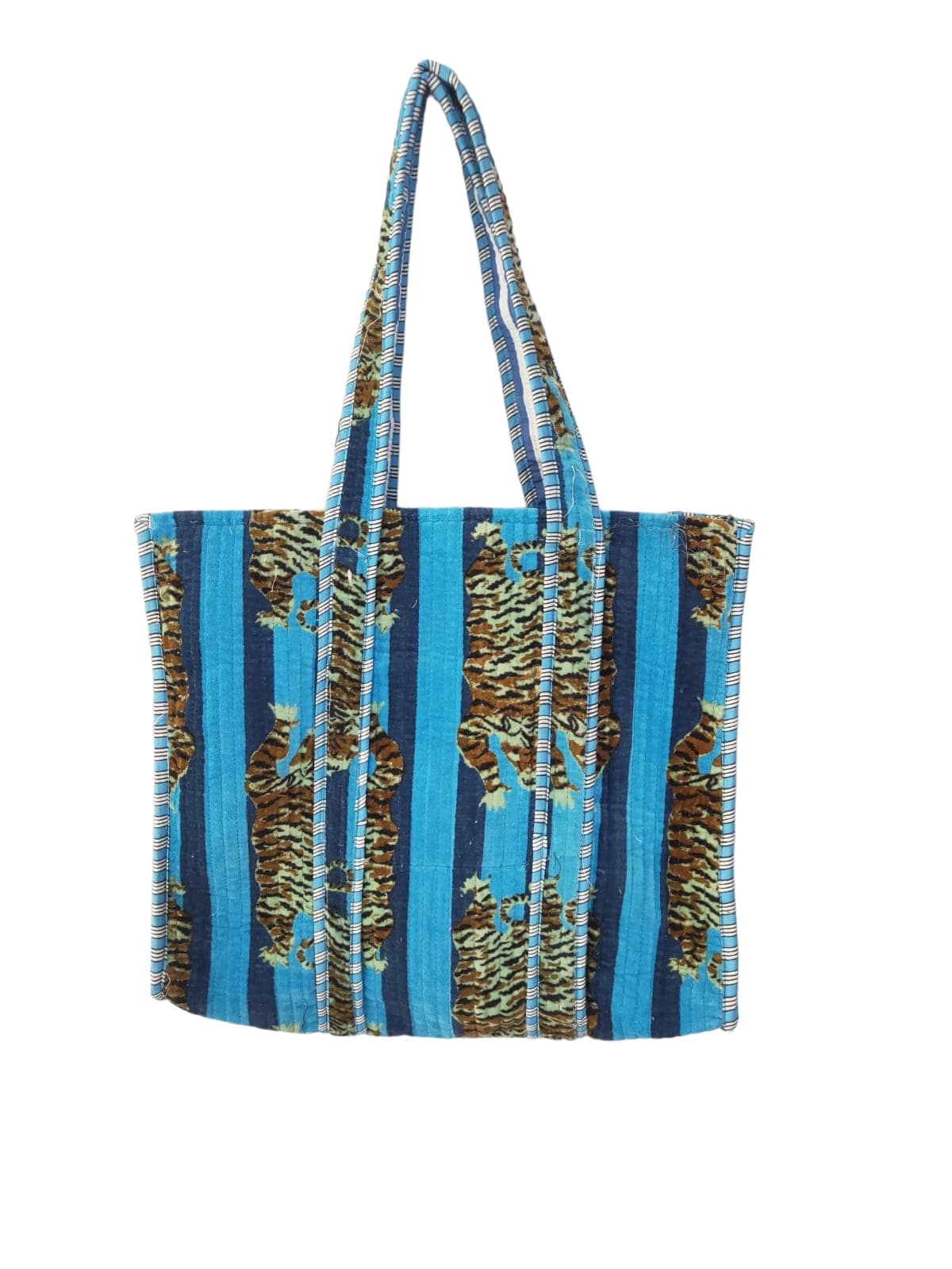 Close-up of The Tibetan Tiger Tote in Velvet&