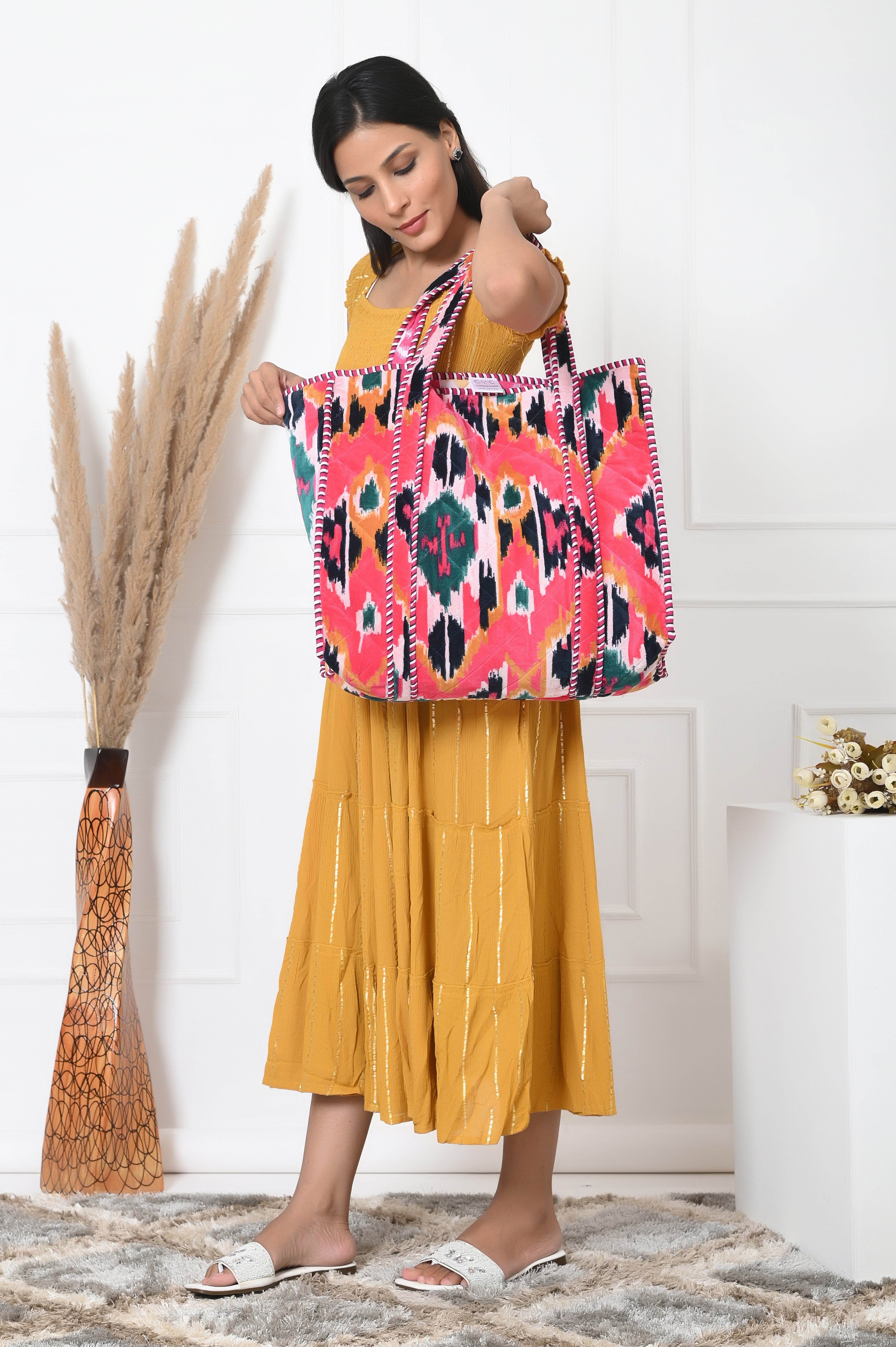 The Ikat Tote in Velvet