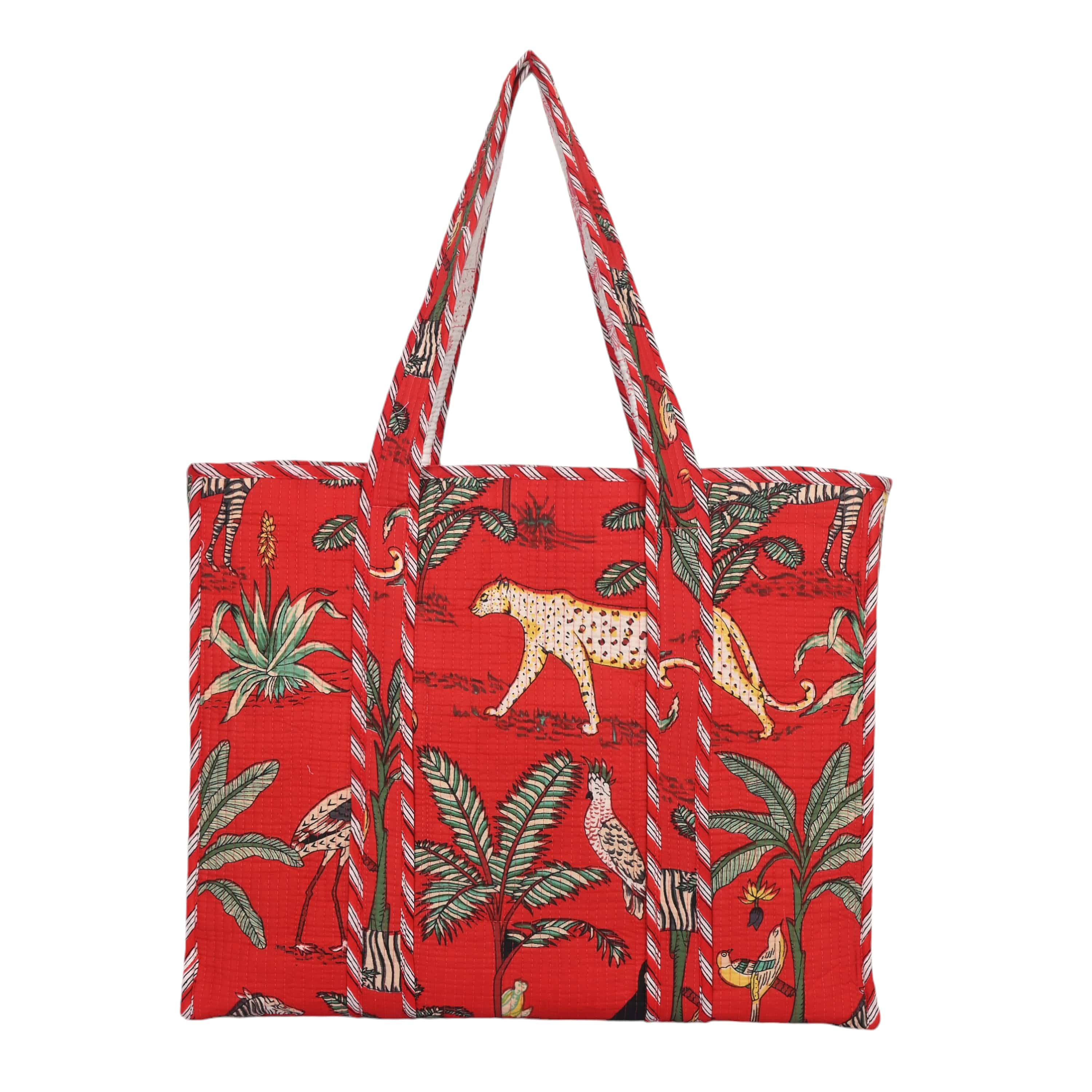 The Jungle Tote — handmade hand block printed cotton tote bag, ethically made in Rajasthan, India