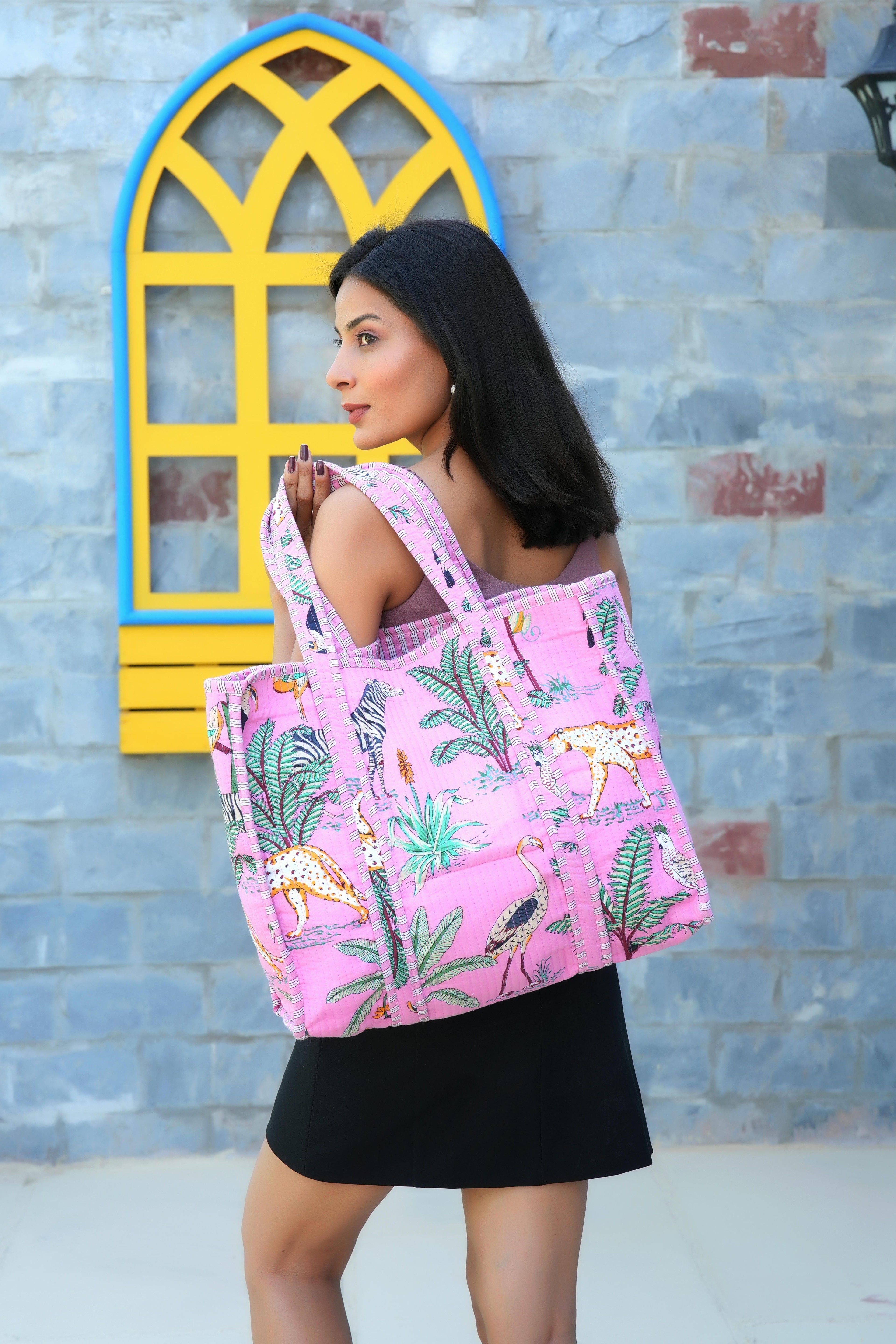 The Jungle Tote — handmade hand block printed cotton tote bag, ethically made in Rajasthan, India