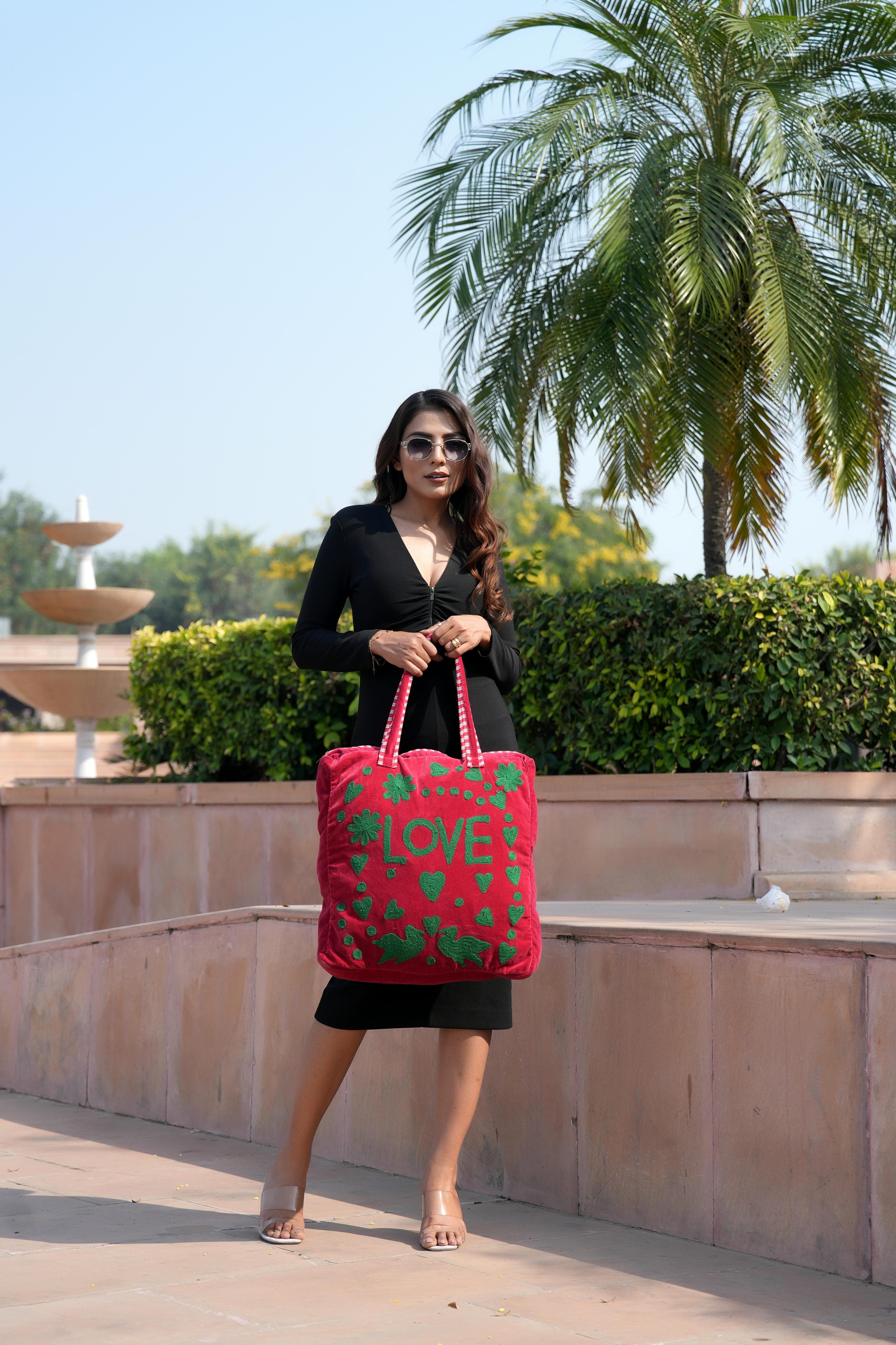 Love Suzani Tote — handmade hand block printed cotton tote bag, ethically made in Rajasthan, India