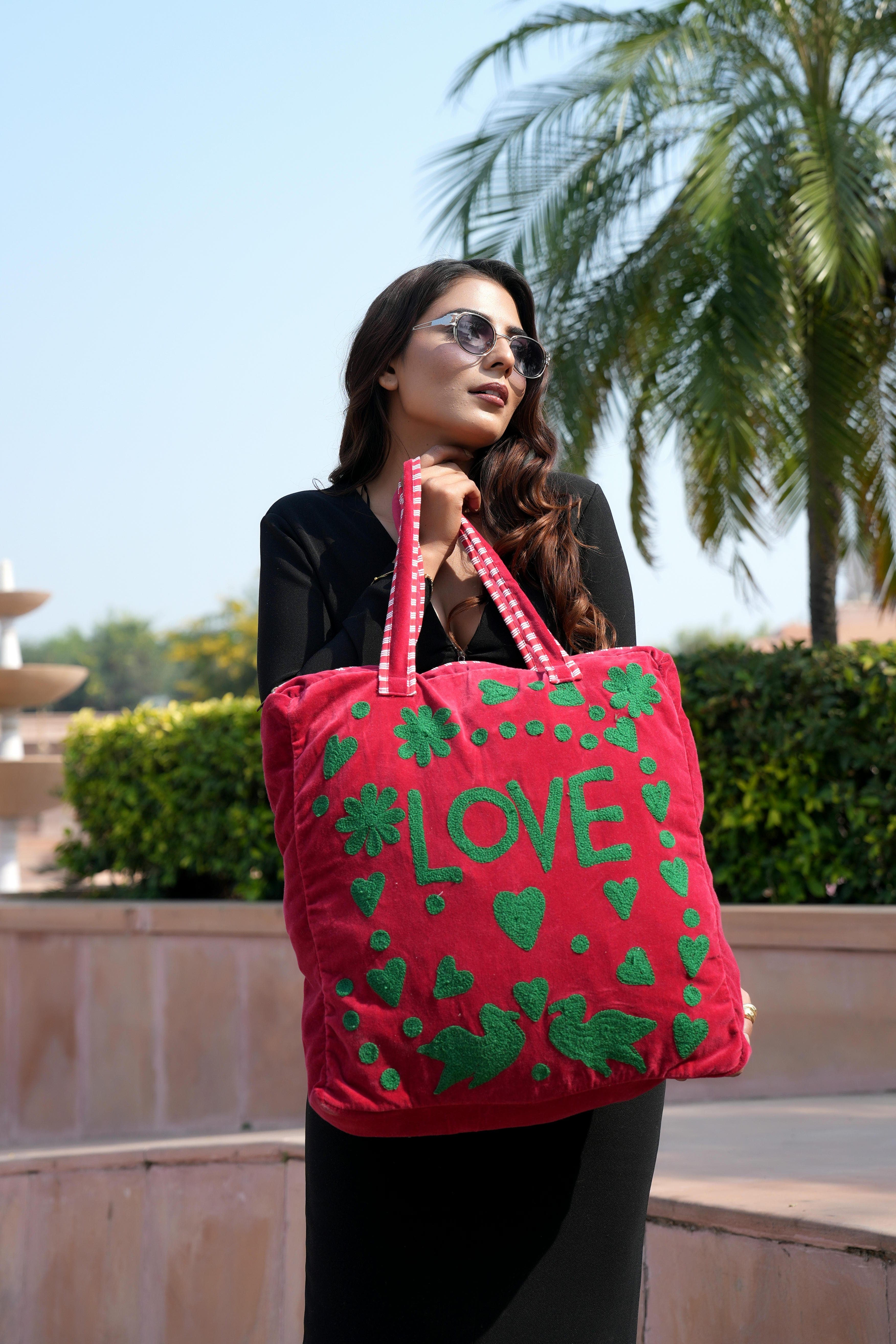 Love Suzani Tote — handmade hand block printed cotton tote bag, ethically made in Rajasthan, India