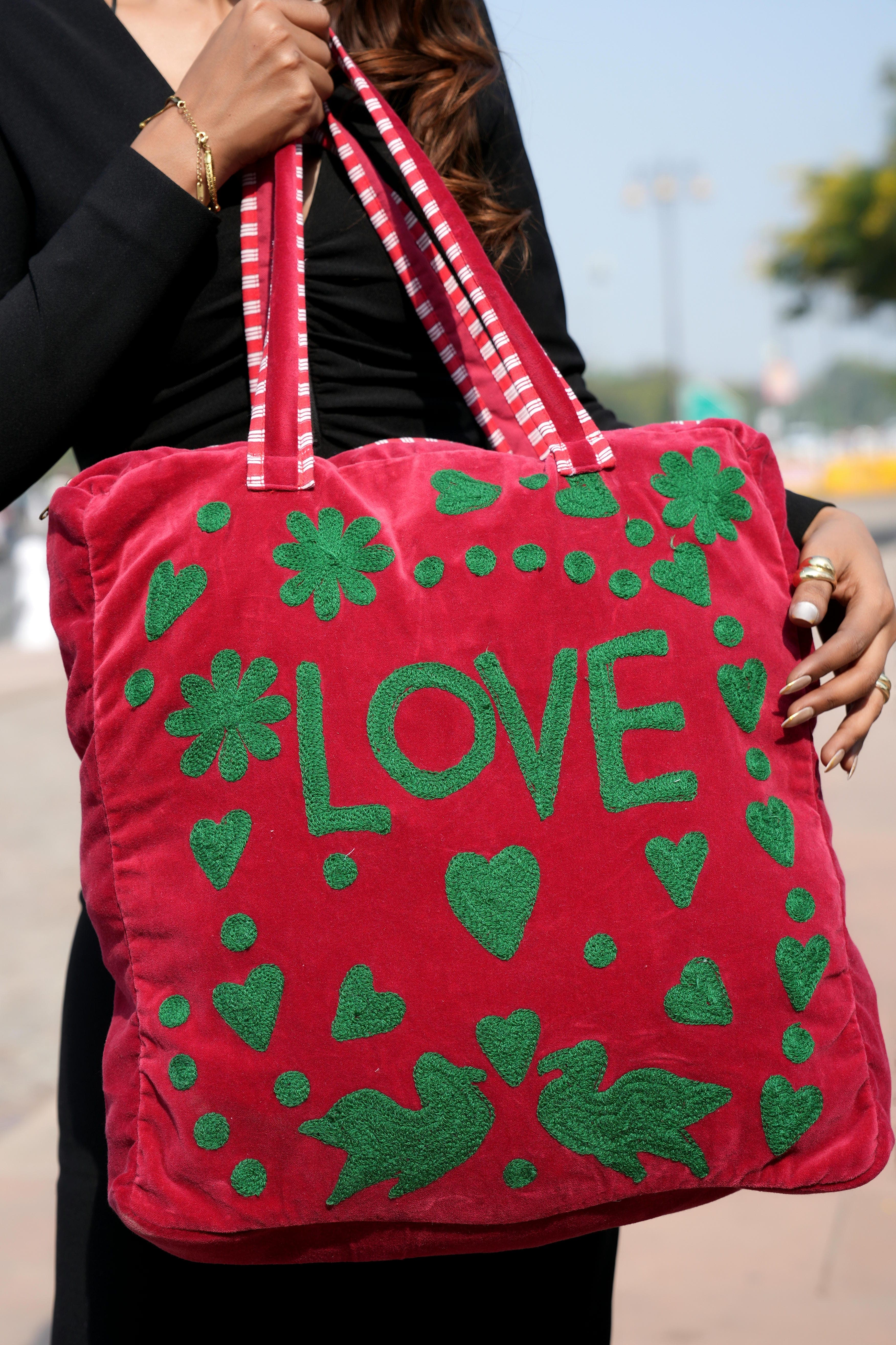 Love Suzani Tote — handmade hand block printed cotton tote bag, ethically made in Rajasthan, India