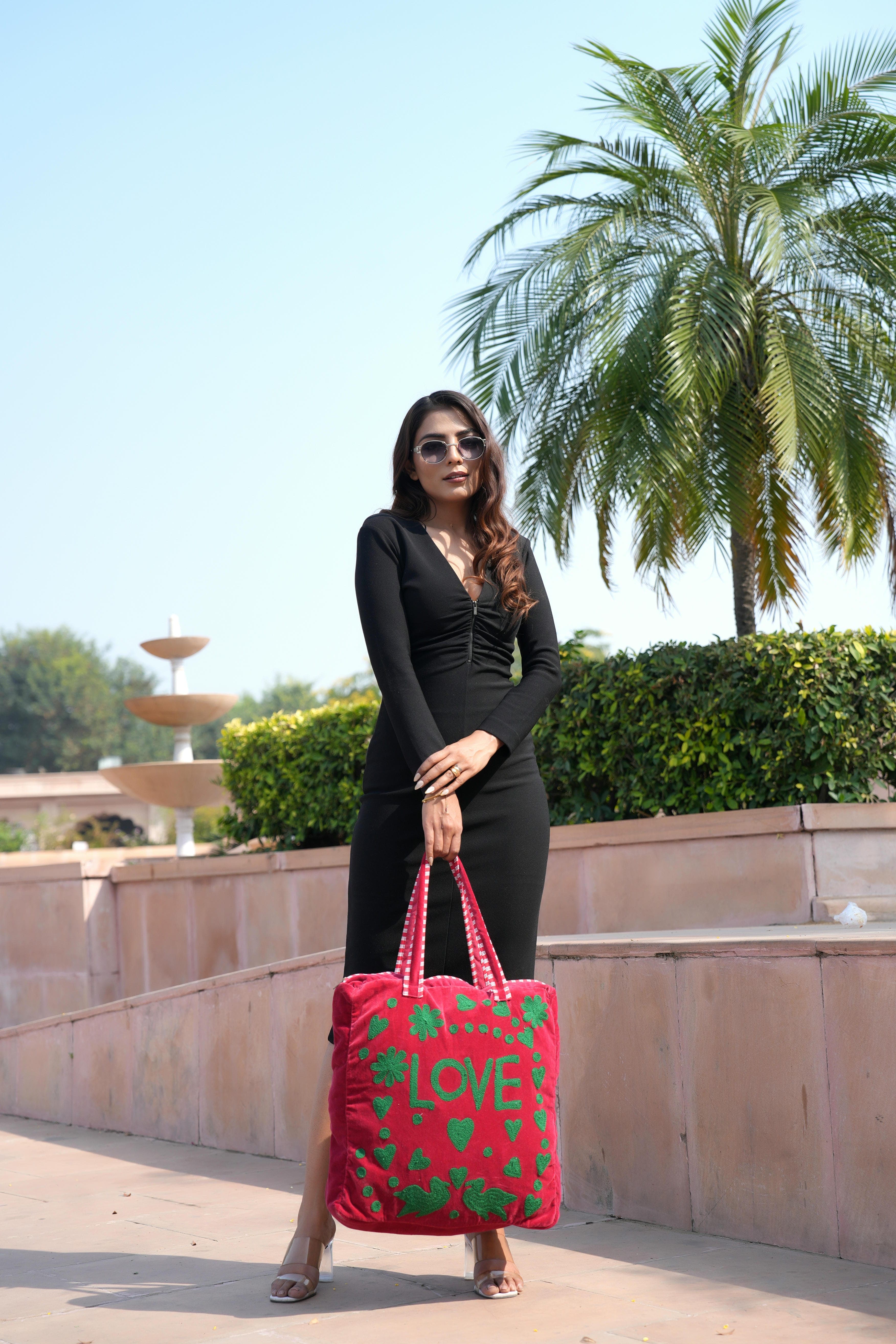 Love Suzani Tote — handmade hand block printed cotton tote bag, ethically made in Rajasthan, India