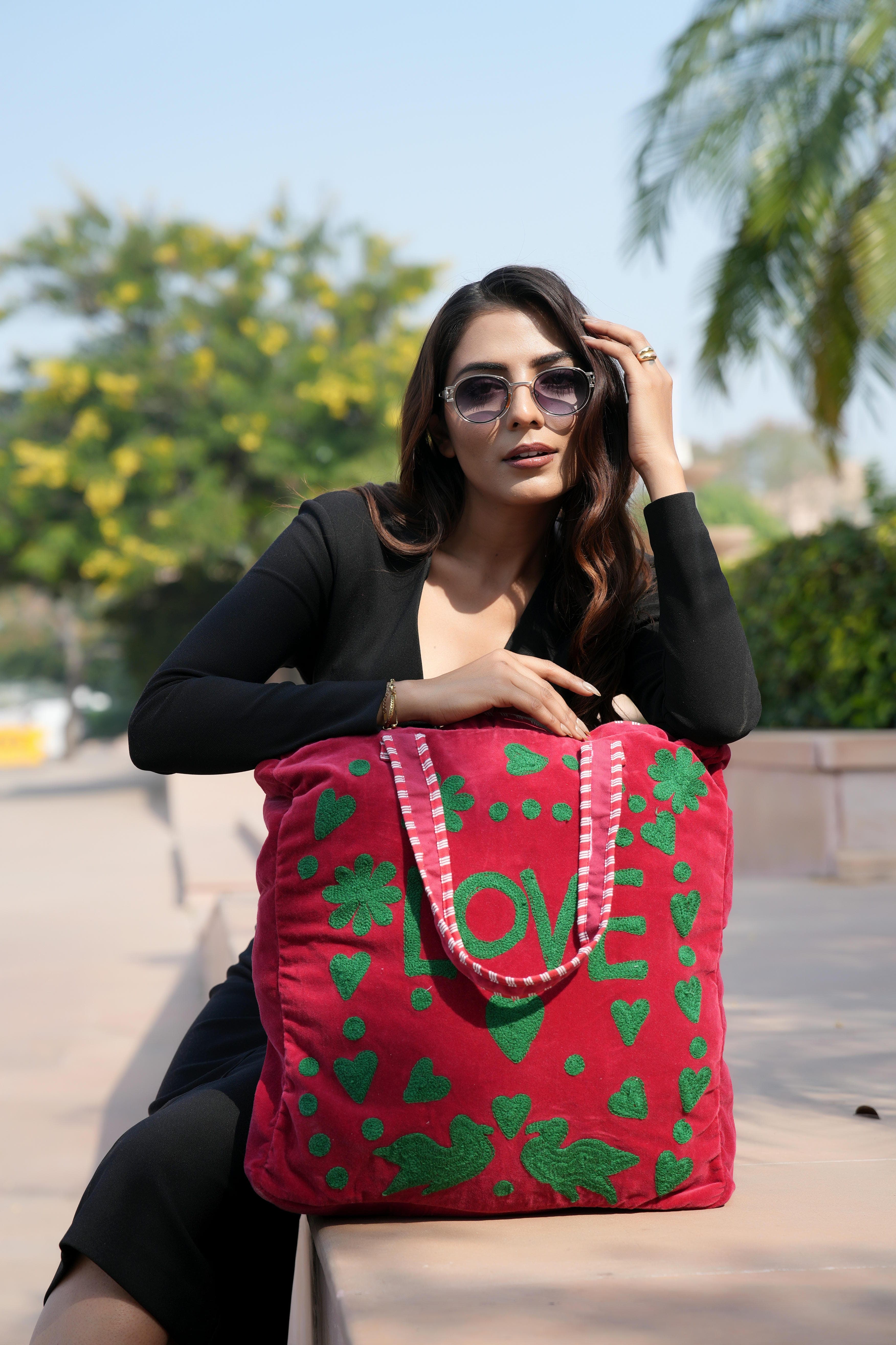 Love Suzani Tote — handmade hand block printed cotton tote bag, ethically made in Rajasthan, India