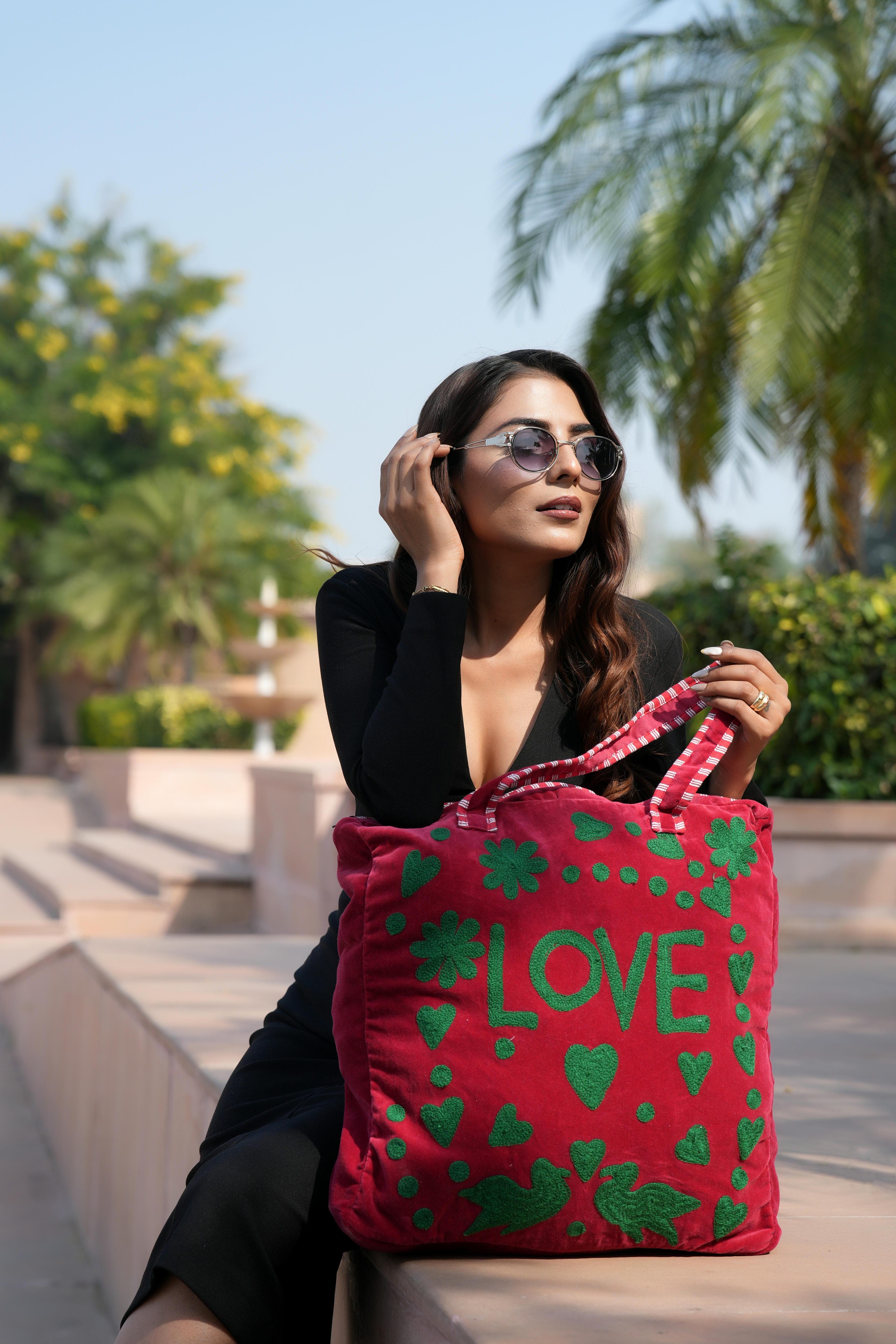 Love Suzani Tote — handmade hand block printed cotton tote bag, ethically made in Rajasthan, India