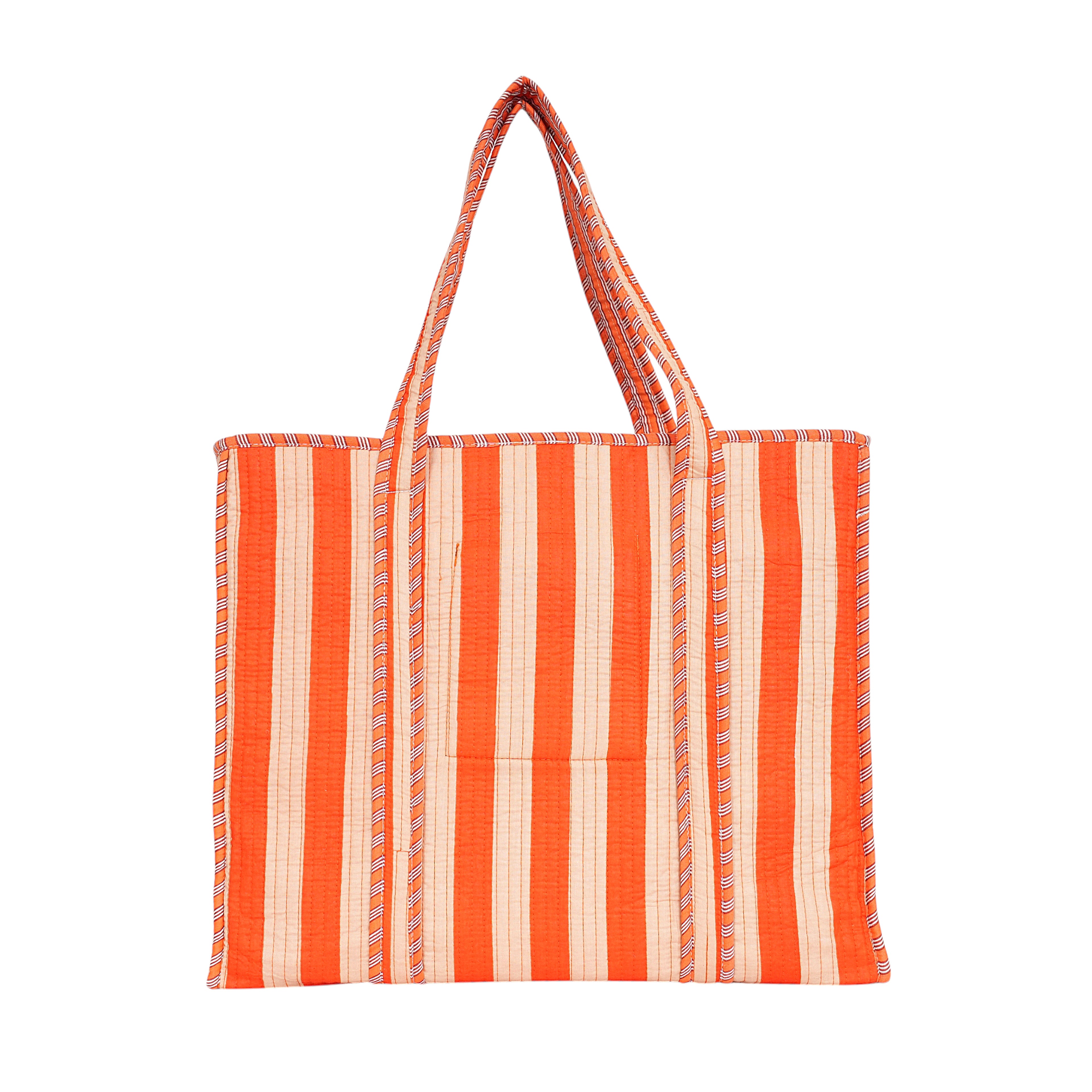 The Stripe Tote — handmade hand block printed cotton tote bag, ethically made in Rajasthan, India