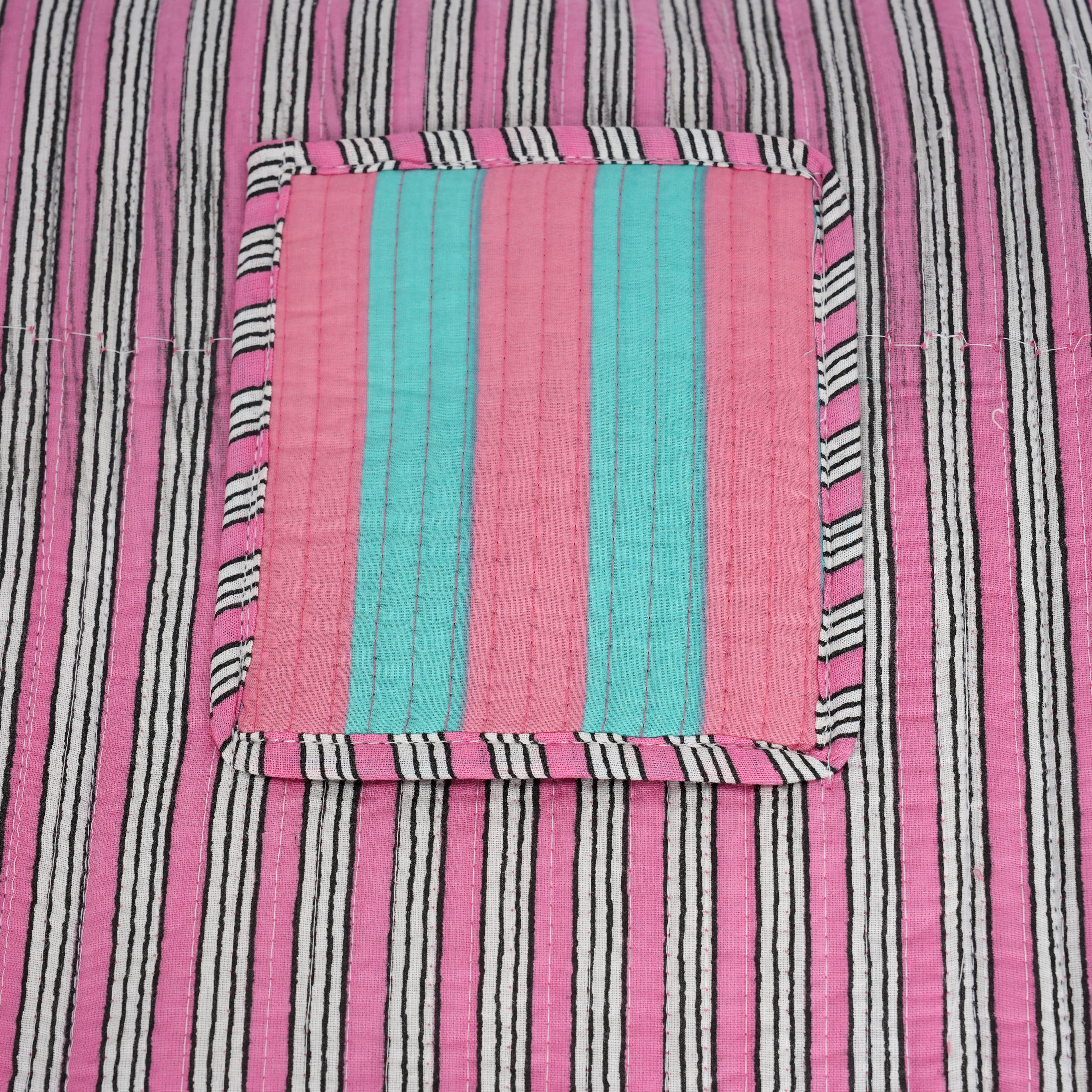 The Stripe Tote — handmade hand block printed cotton tote bag, ethically made in Rajasthan, India