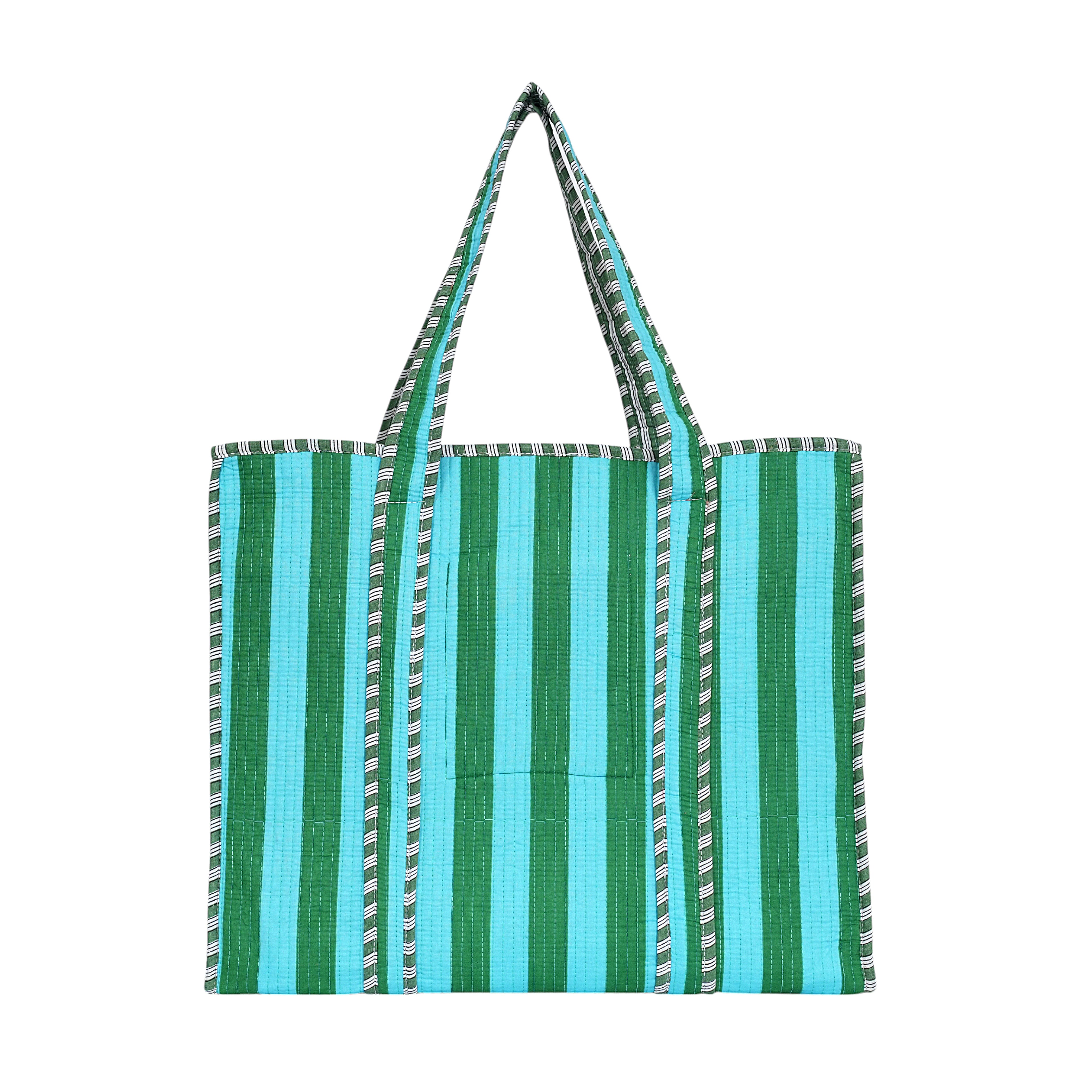 The Stripe Tote — handmade hand block printed cotton tote bag, ethically made in Rajasthan, India