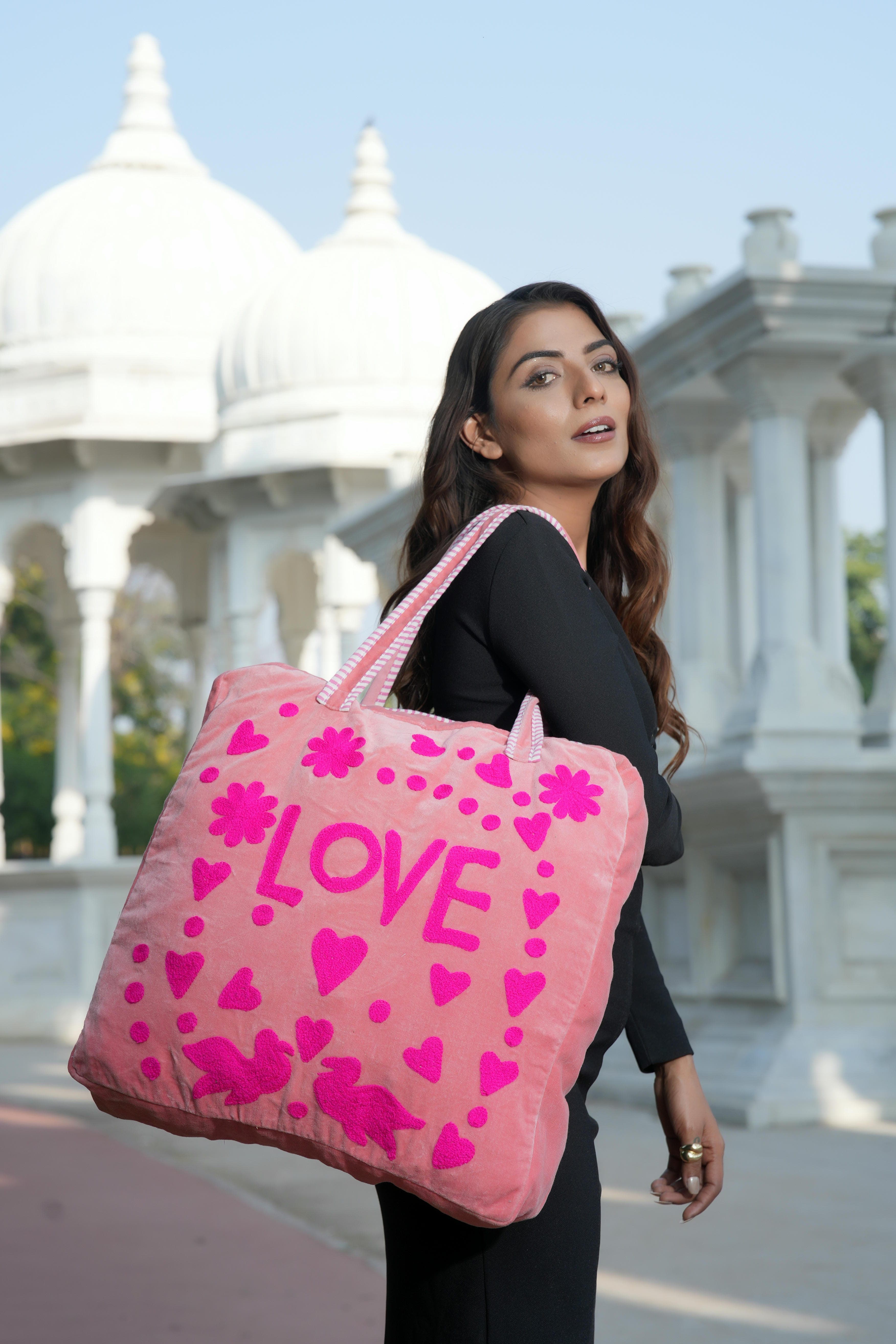 Love Suzani Tote — handmade hand block printed cotton tote bag, ethically made in Rajasthan, India