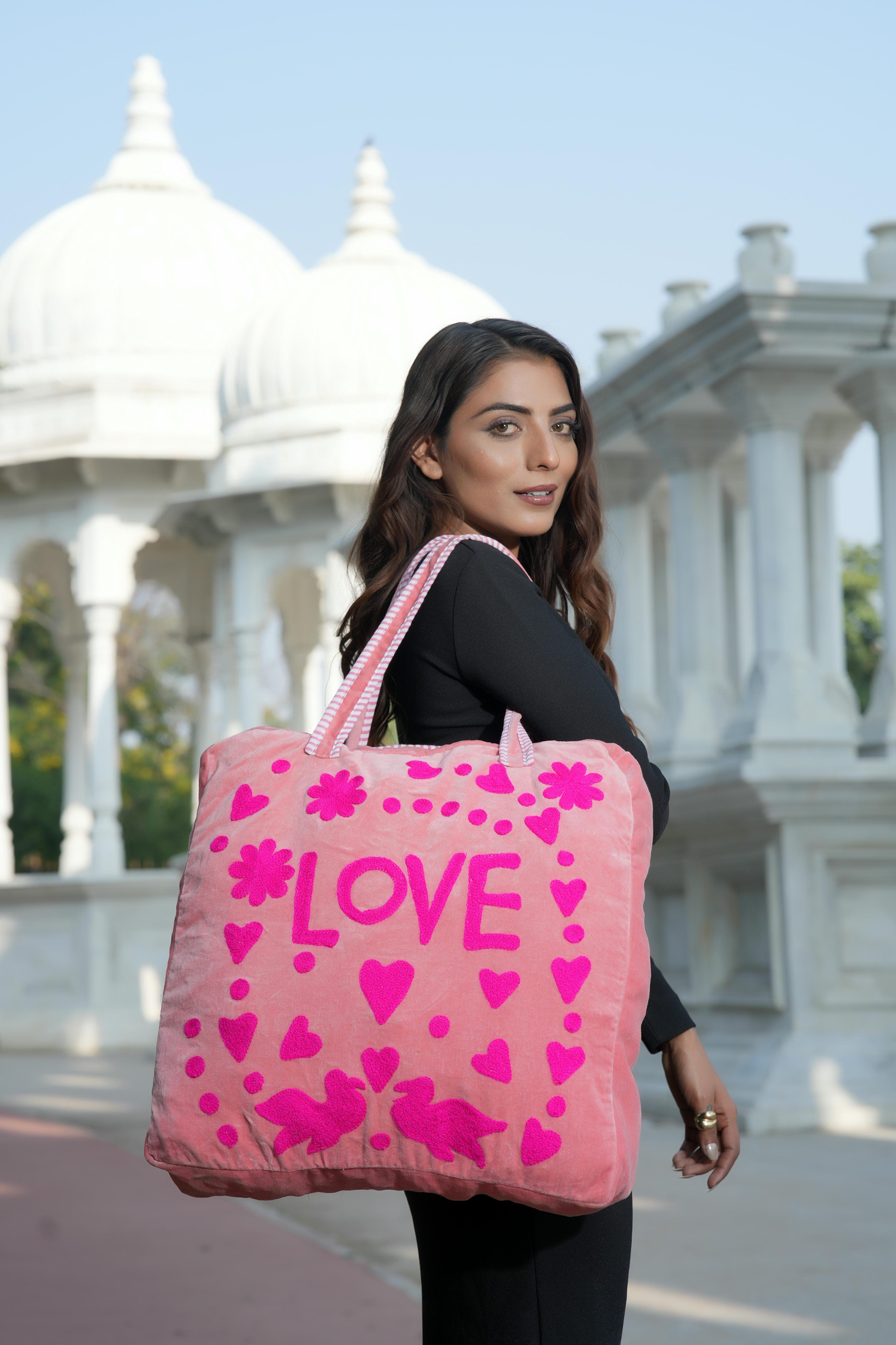 Love Suzani Tote — handmade hand block printed cotton tote bag, ethically made in Rajasthan, India