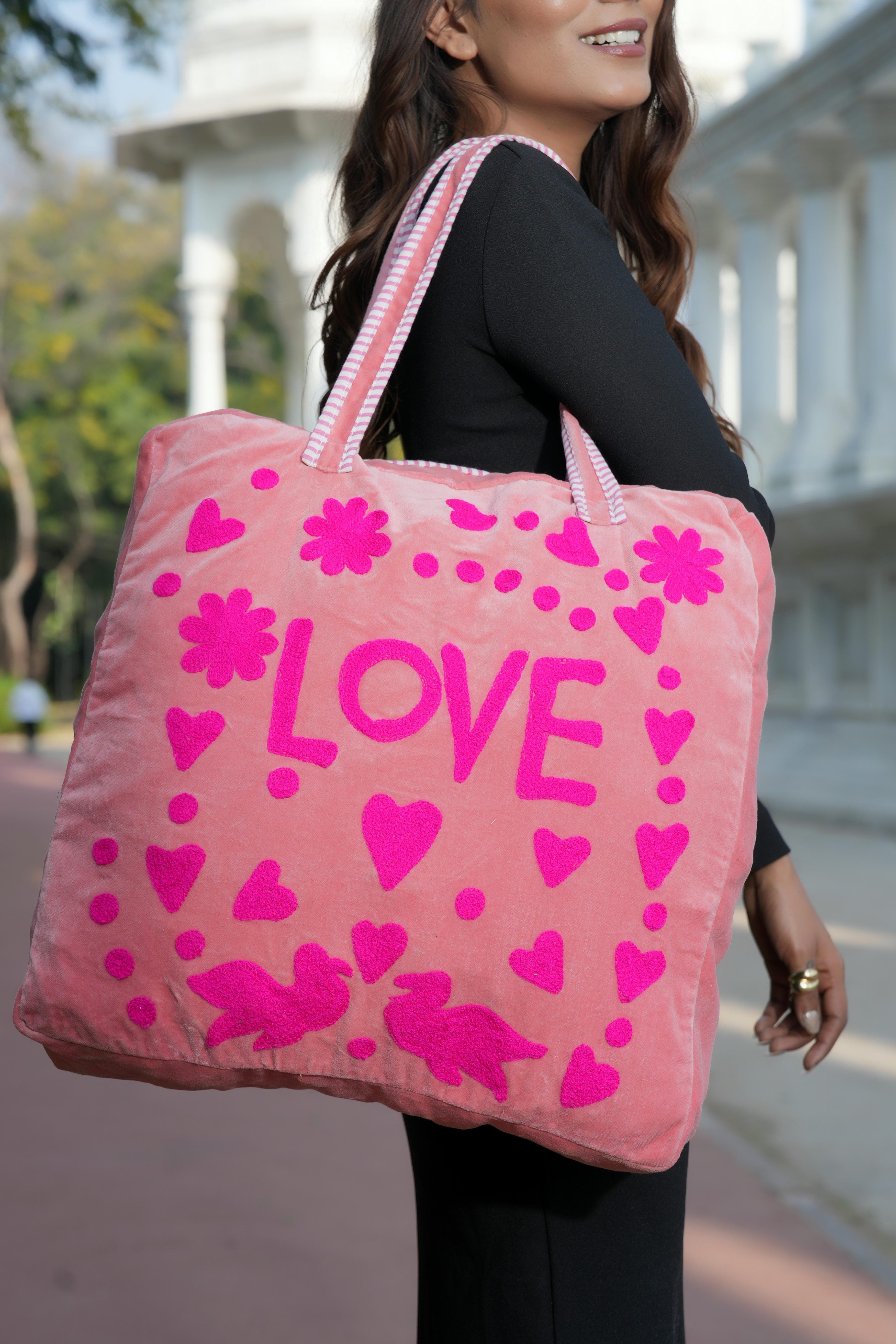 Love Suzani Tote — handmade hand block printed cotton tote bag, ethically made in Rajasthan, India