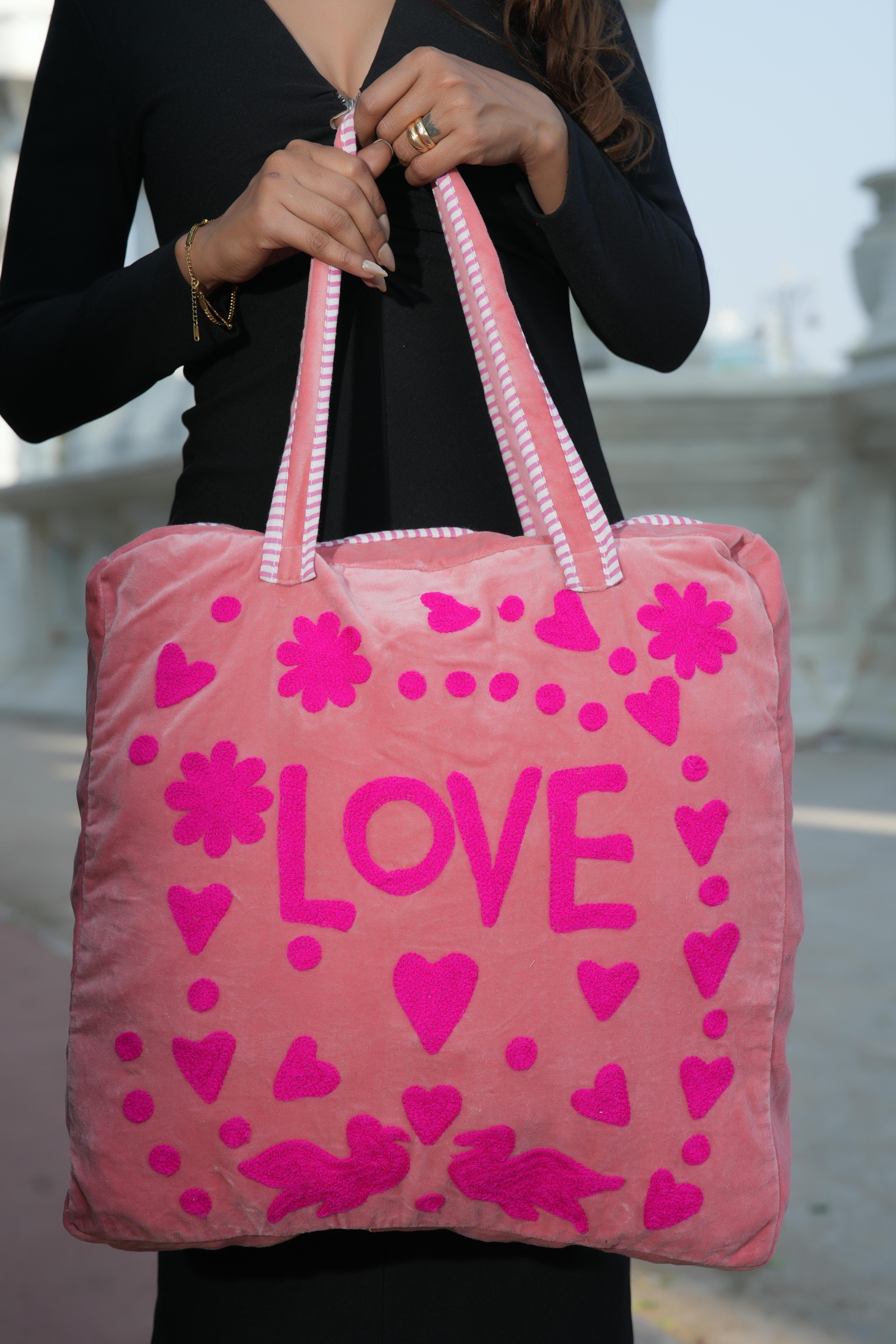 Love Suzani Tote — handmade hand block printed cotton tote bag, ethically made in Rajasthan, India