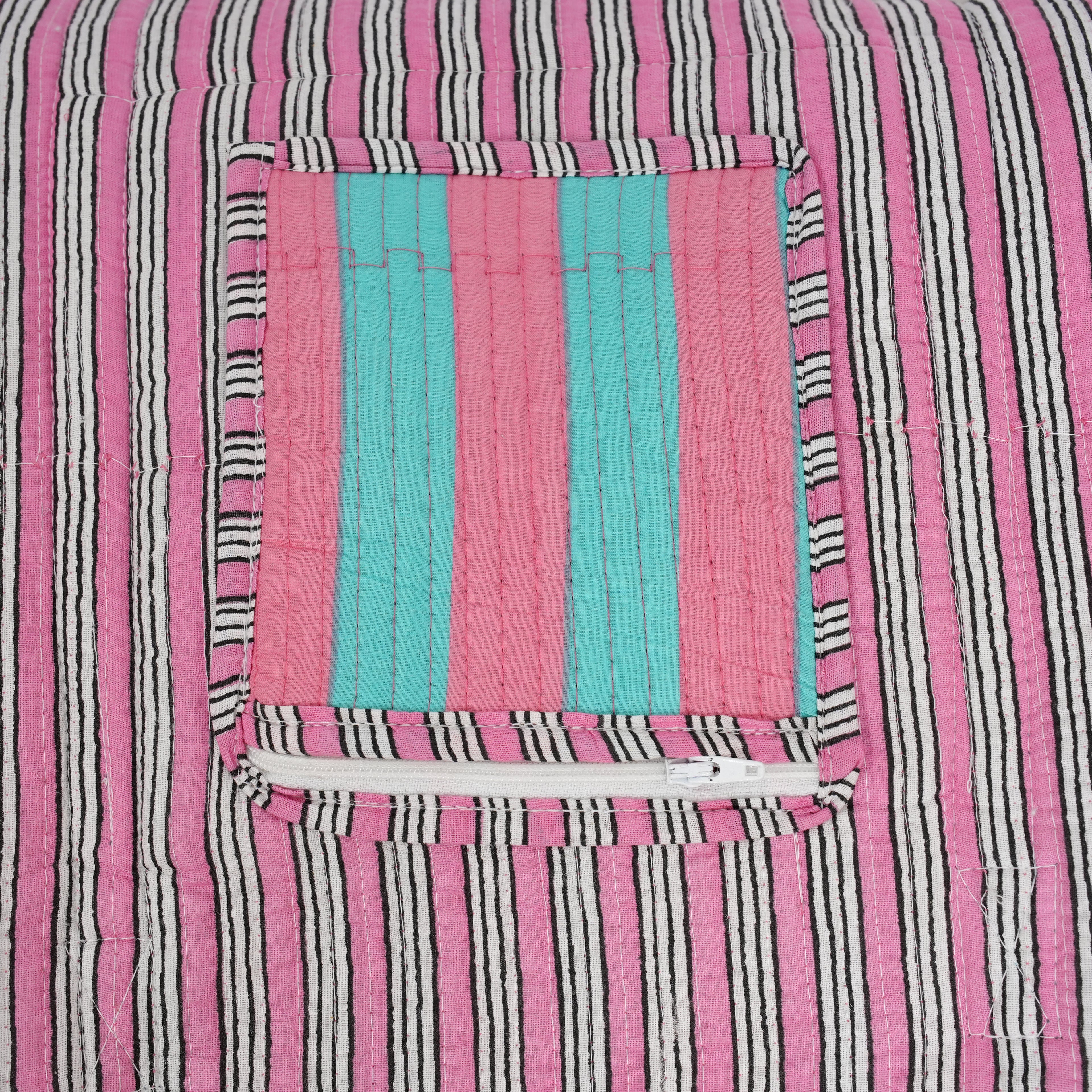 The Striped Cotton Weekender — handmade hand block printed cotton weekender bag, ethically made in Rajasthan, India