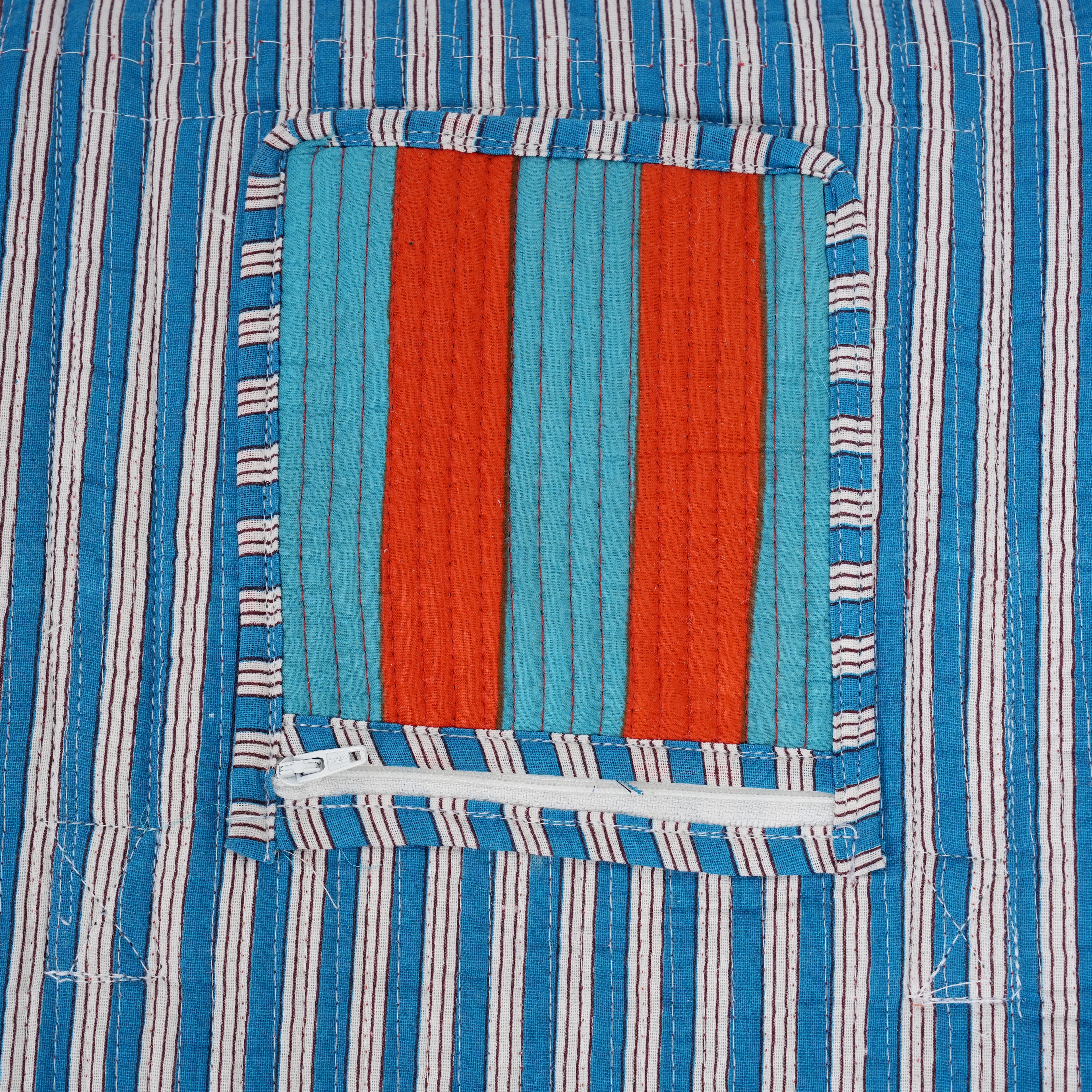 The Striped Cotton Weekender — handmade hand block printed cotton weekender bag, ethically made in Rajasthan, India