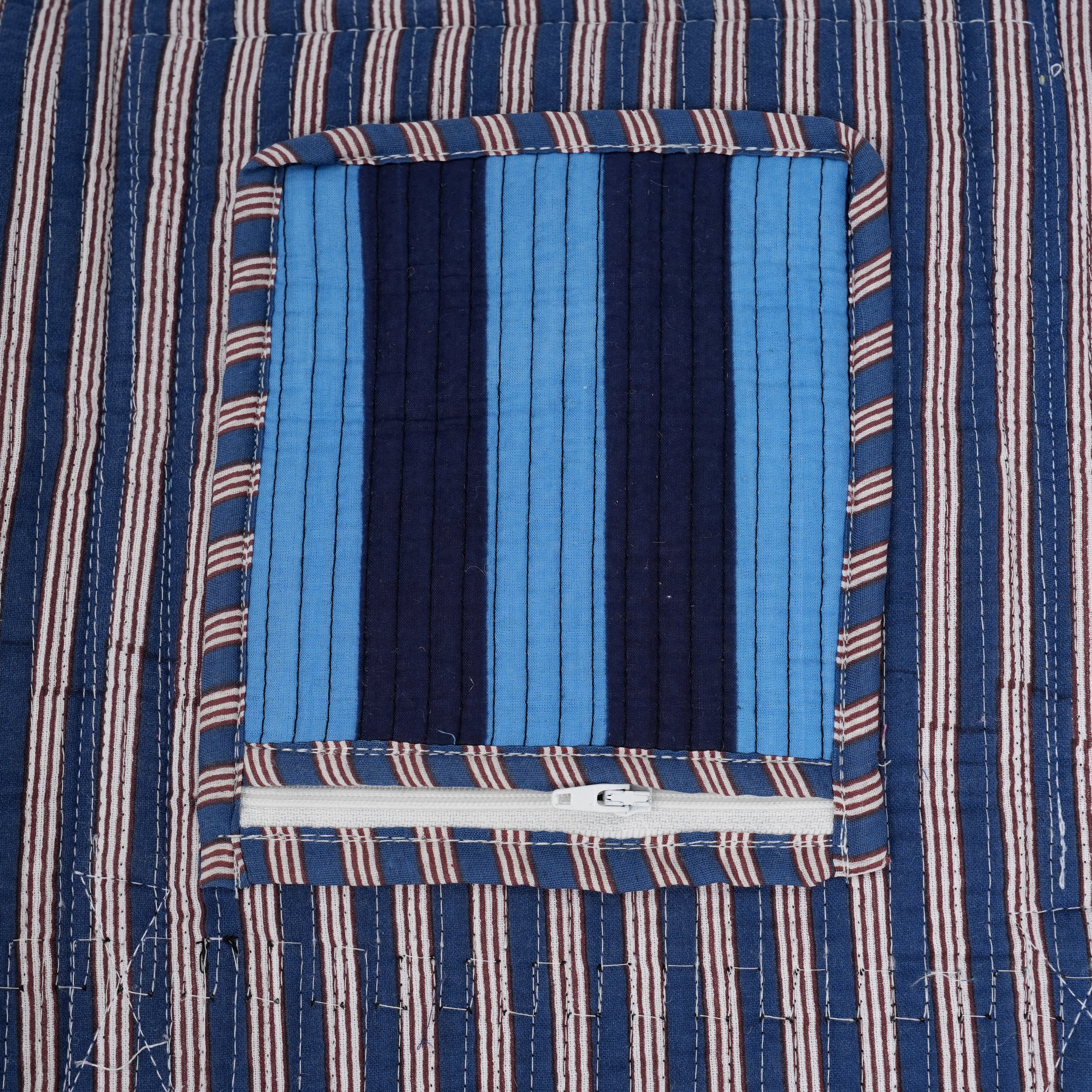 The Striped Cotton Weekender — handmade hand block printed cotton weekender bag, ethically made in Rajasthan, India