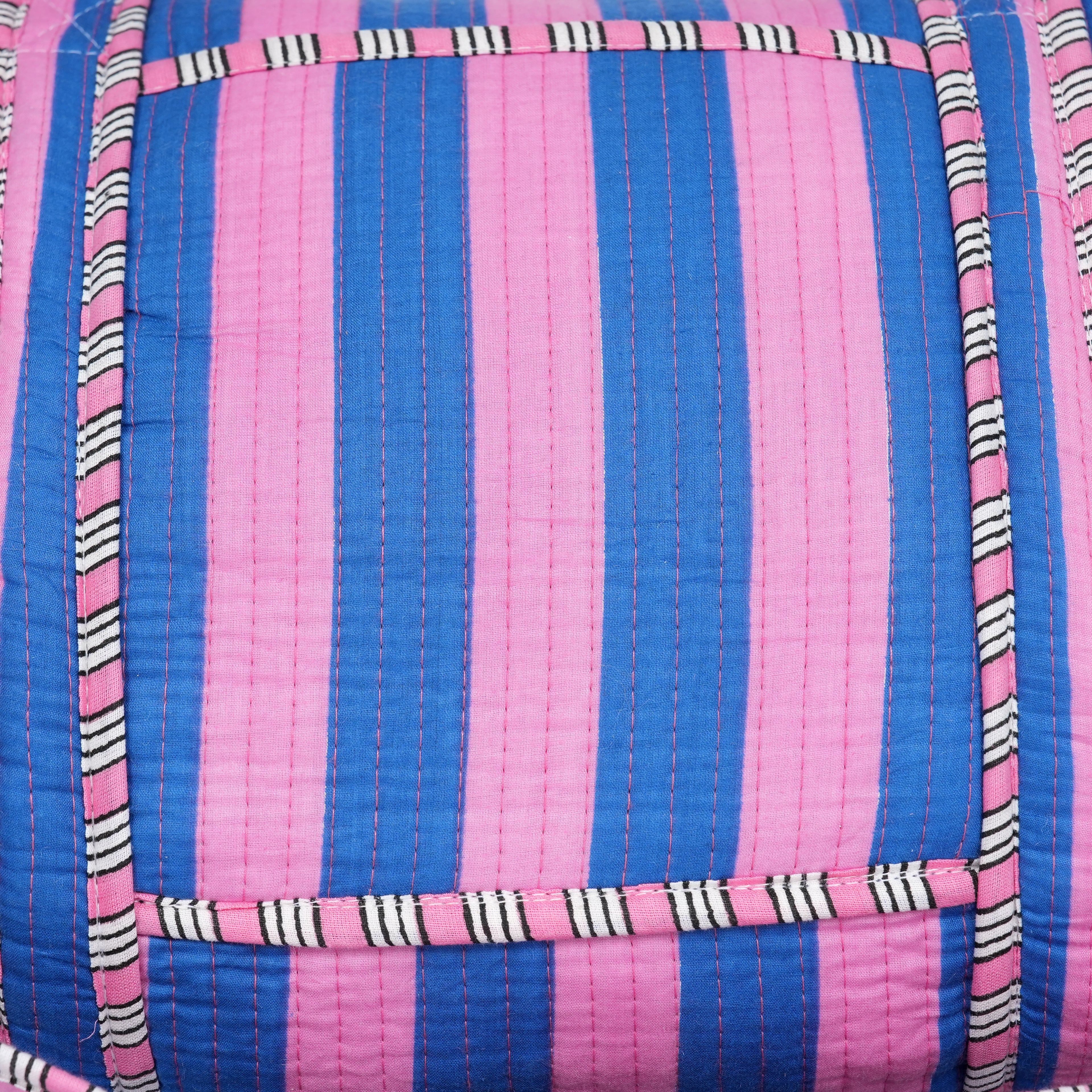 The Striped Cotton Weekender — handmade hand block printed cotton weekender bag, ethically made in Rajasthan, India