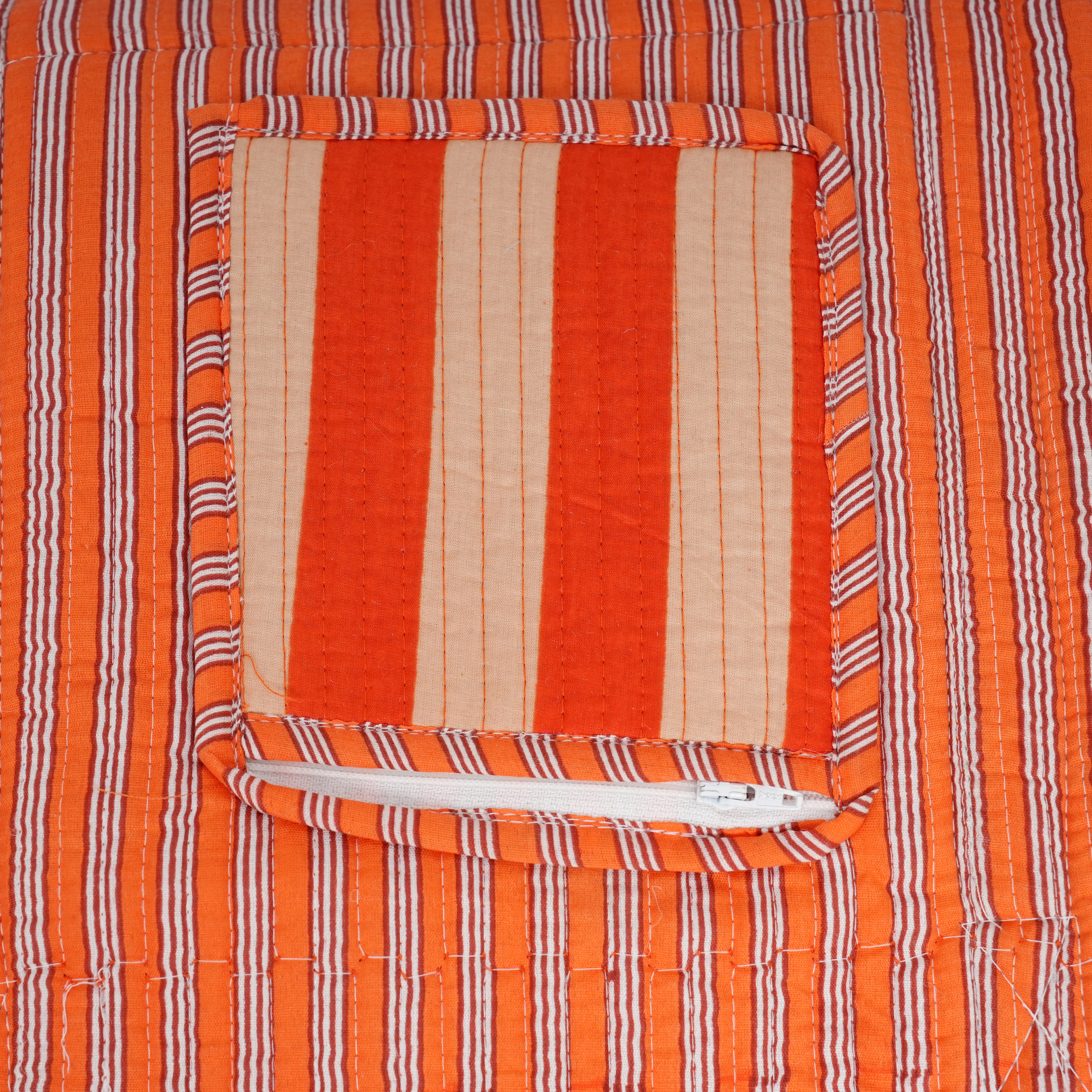 The Striped Cotton Yoga Bag — handmade hand block printed cotton yoga mat bag, ethically made in Rajasthan, India